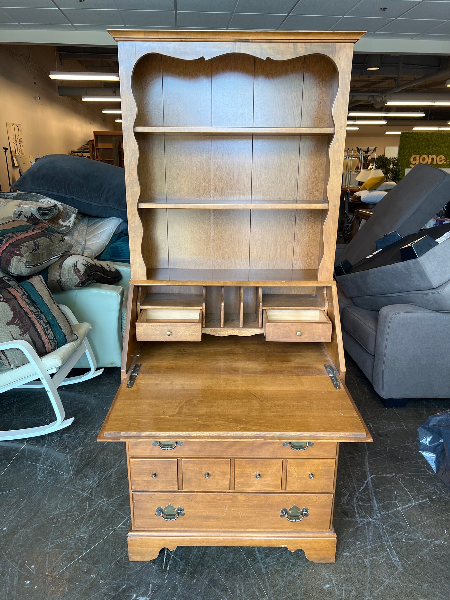 Vintage Secretary Desk with Hutch