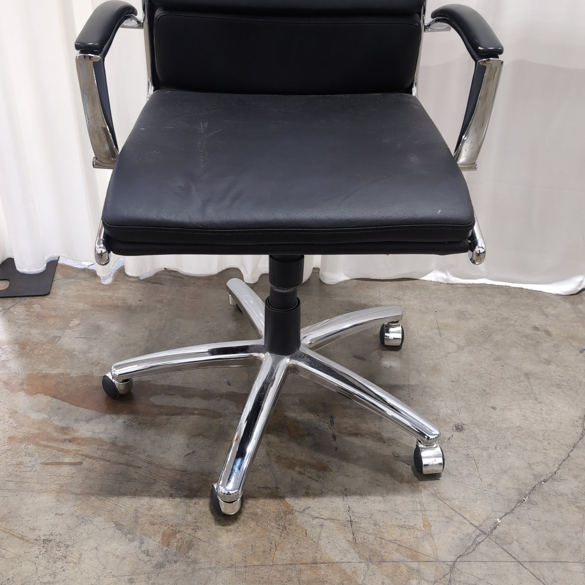 Modern Black Executive Office Chair with Chrome Base