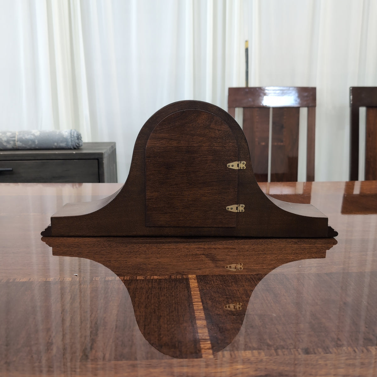 Baldwin Brown Hardwood Mantel Clock with Brass Bezel