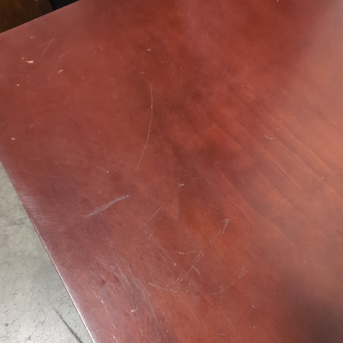 Reddish Brown Wood Dresser with Cabinet Door
