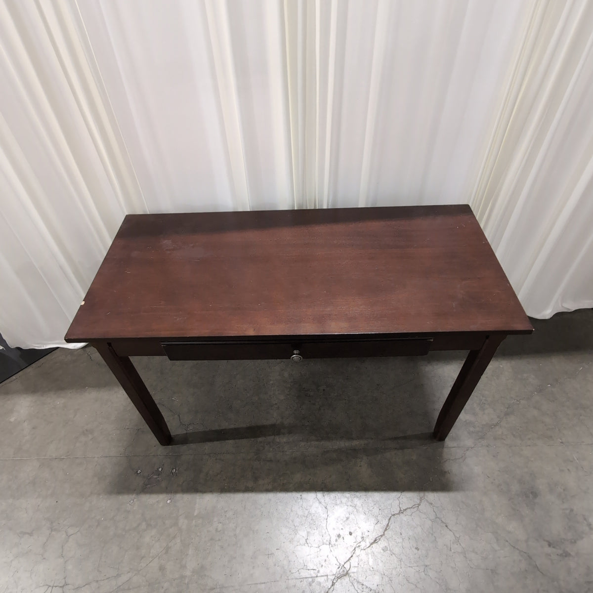 Dark Brown Wood Single-Drawer Desk