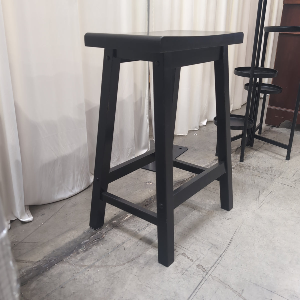 Simple Black Rectangular End Table in Wood