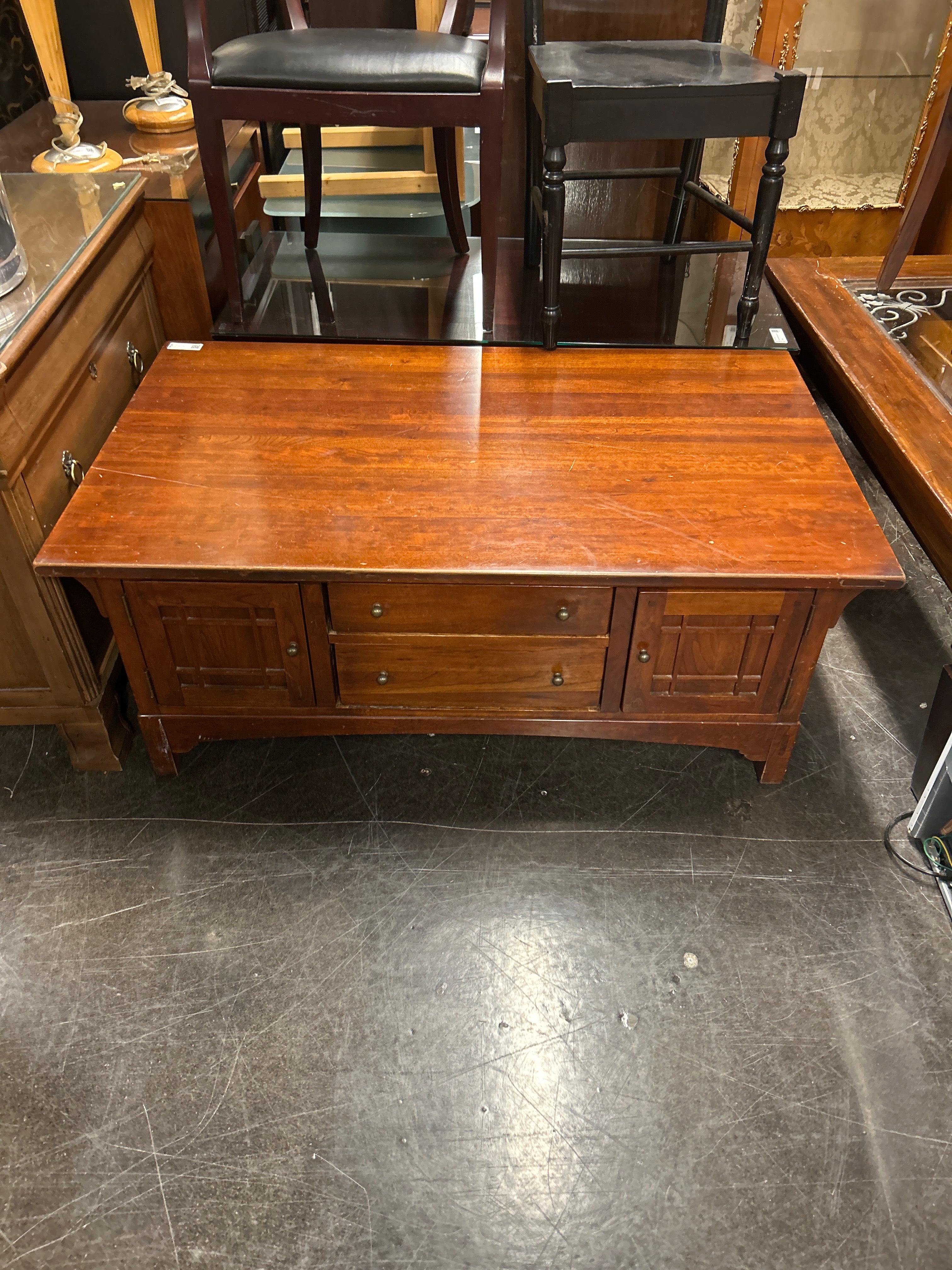 Cherry Wood Coffee Table with Storage