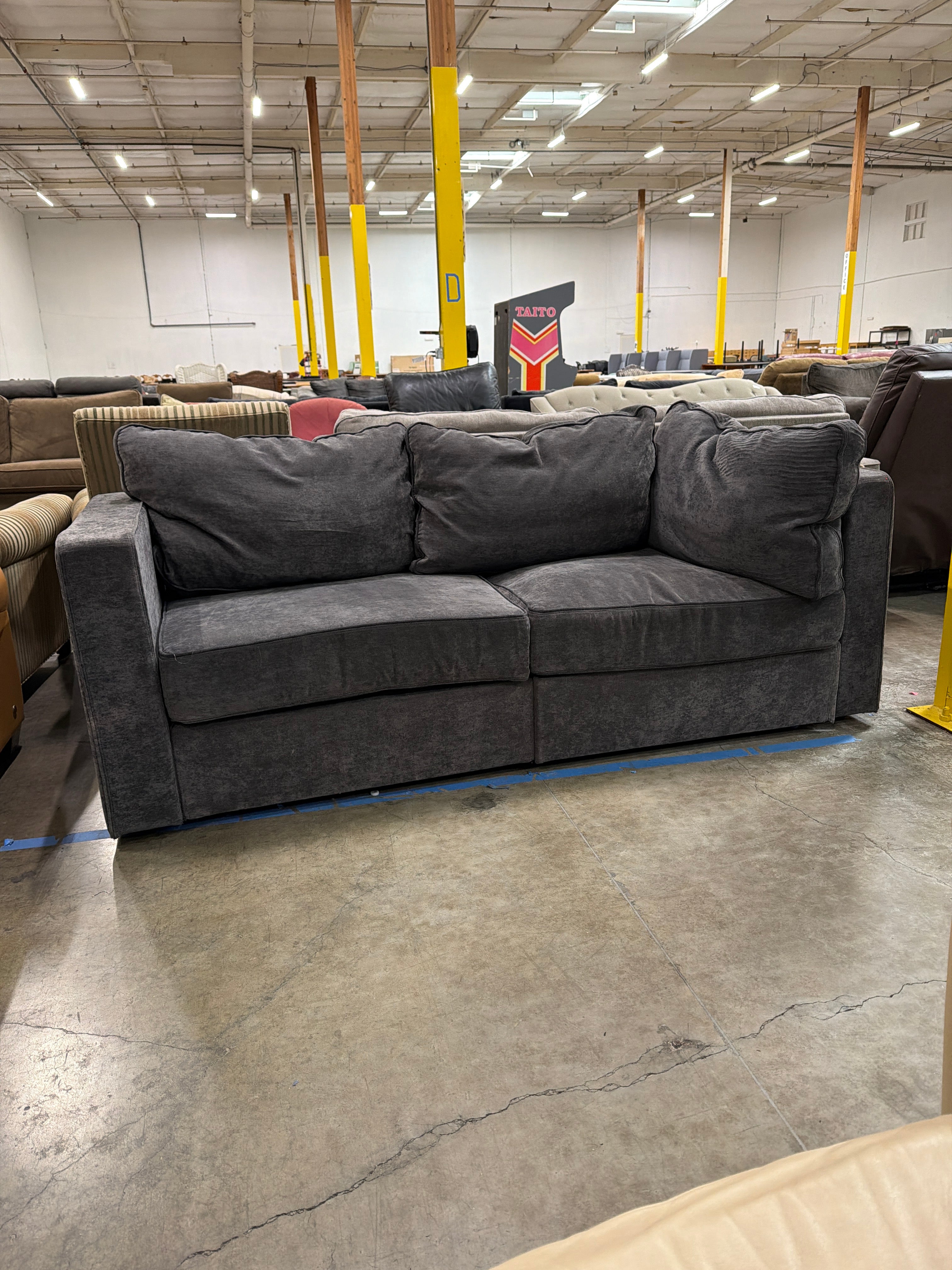 Lovesac Versatile Dark Grey Modular Sofa - High Quality