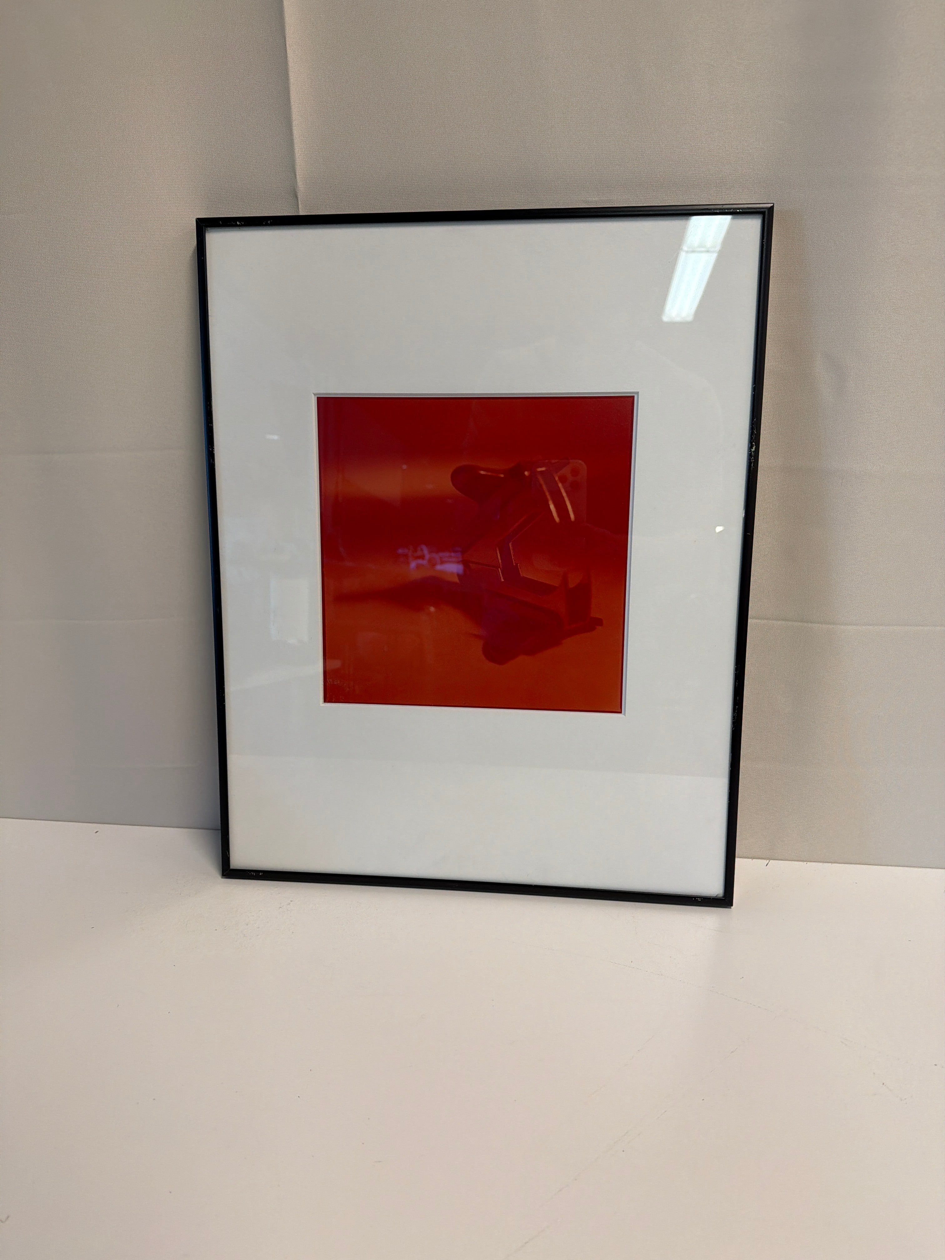 Minimalist Contemporary Abstract Red Monochromatic Print