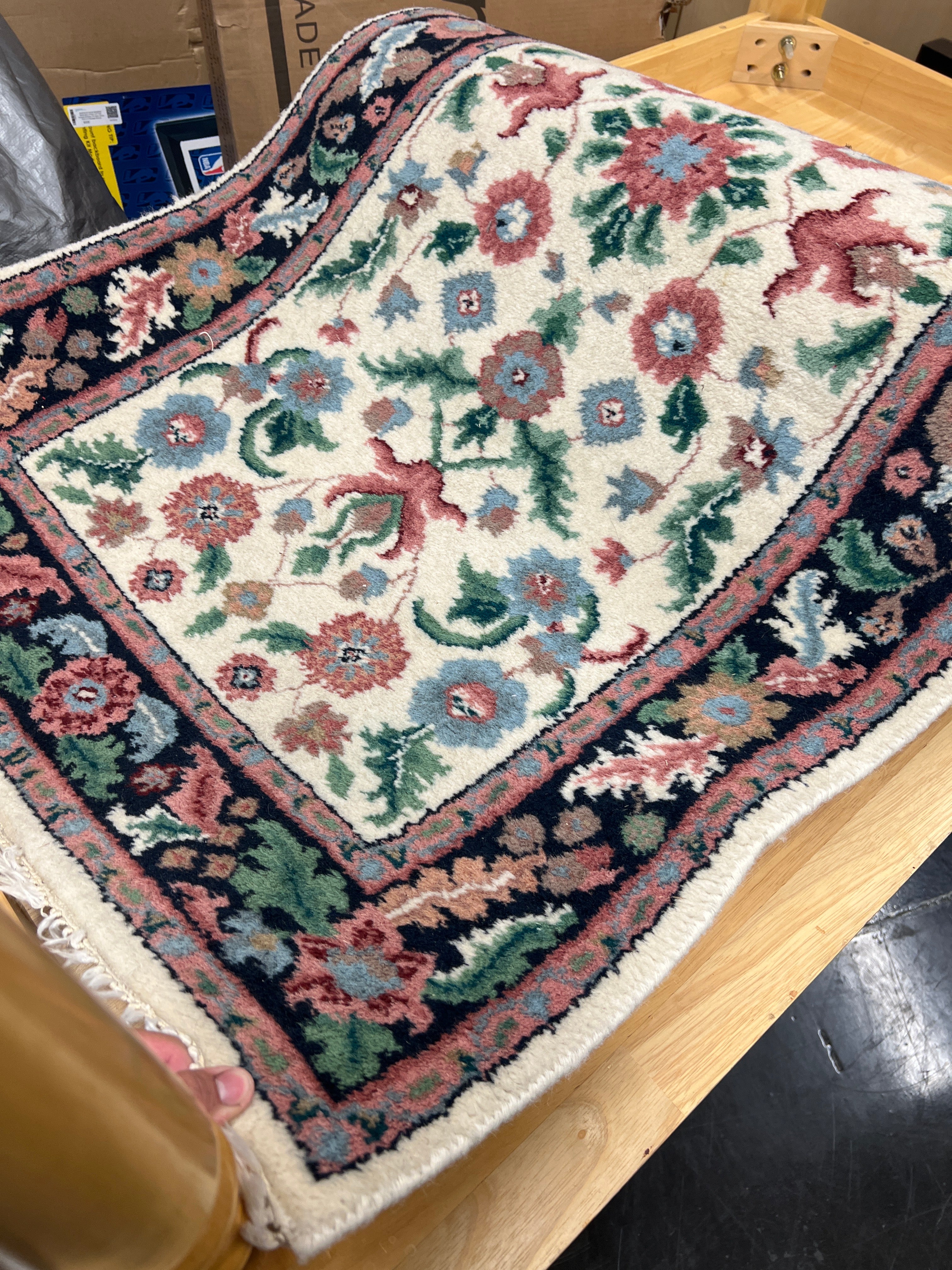 Persian Wool Rug Runner - Pink Floral Design