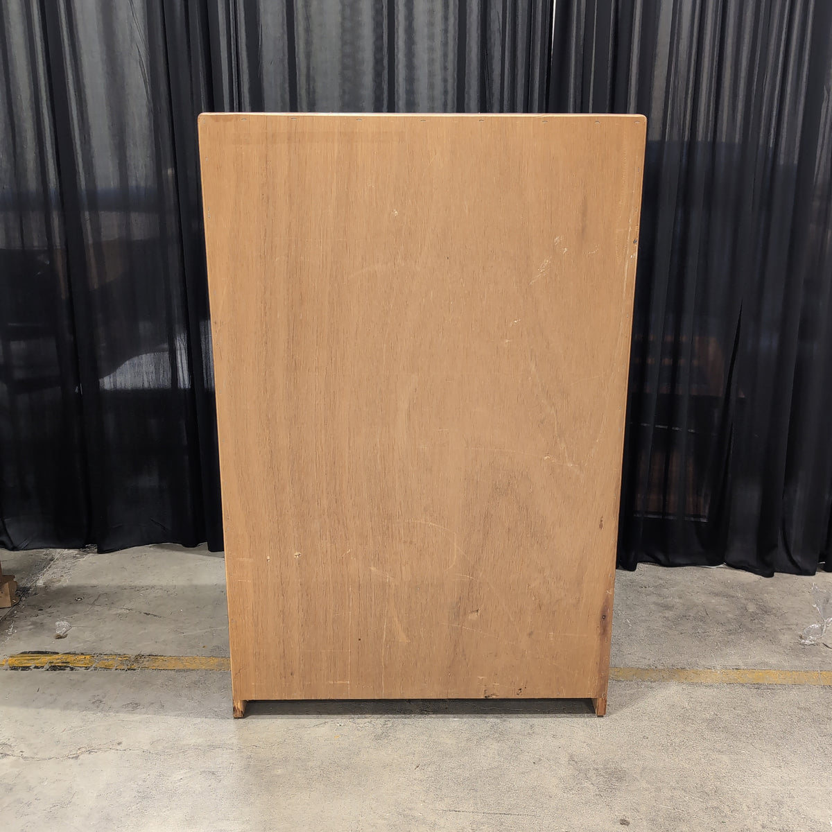 Wood Two-Door Cabinet with Glass Front