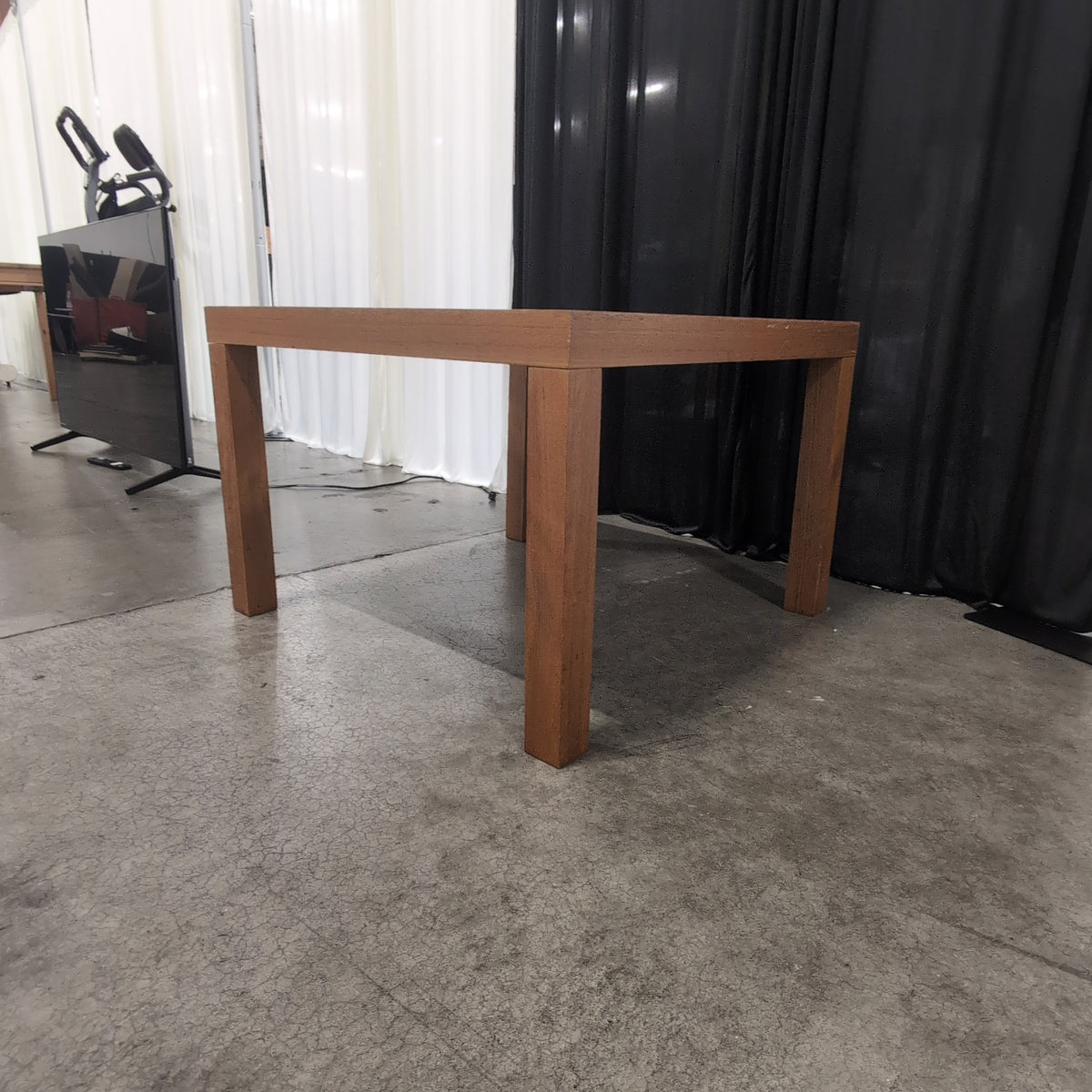 Mid-Century Modern Wood End Table with Tiled Top