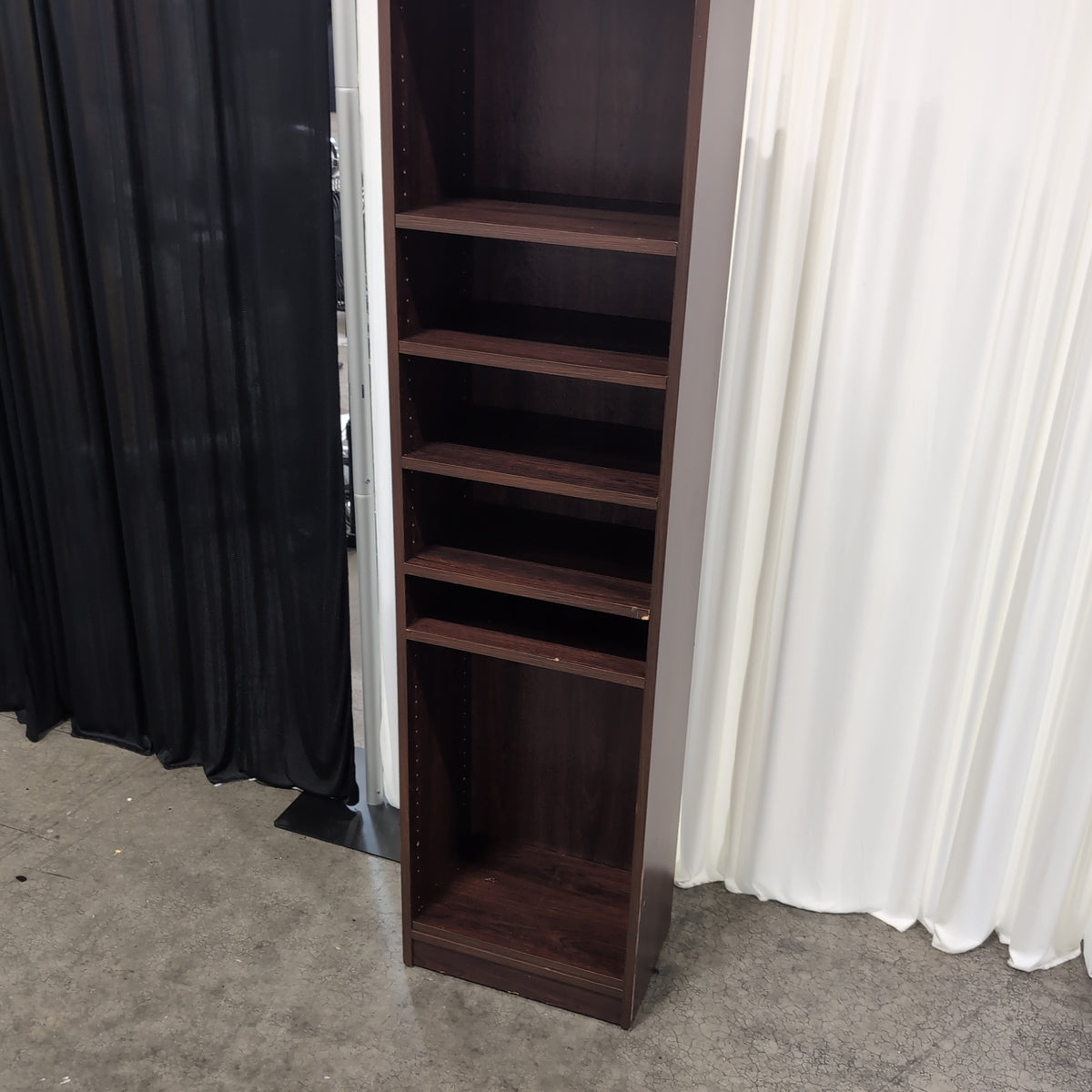 Tall Dark Brown Six-Shelf Bookcase