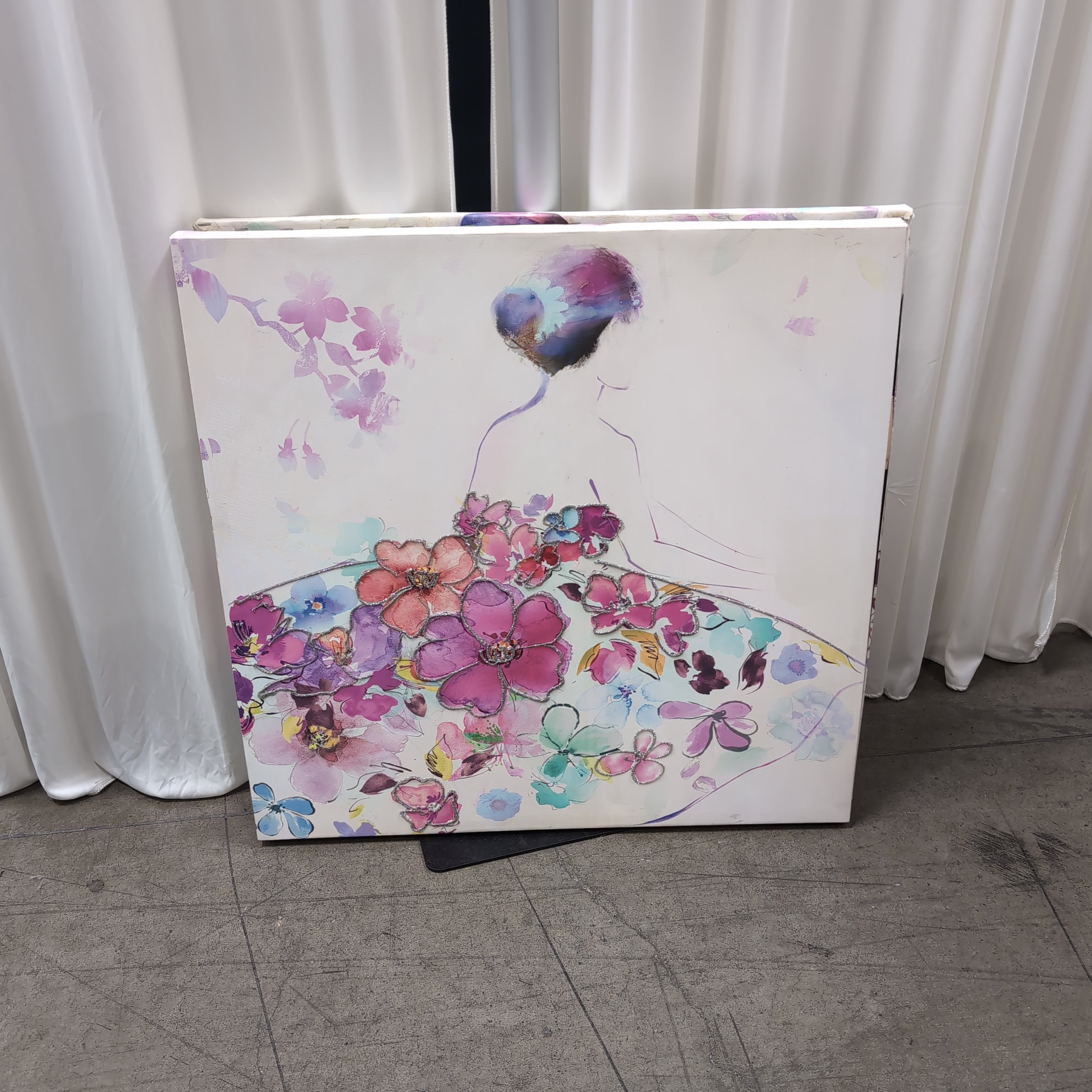 Colorful Floral Dress Figure Canvas Art