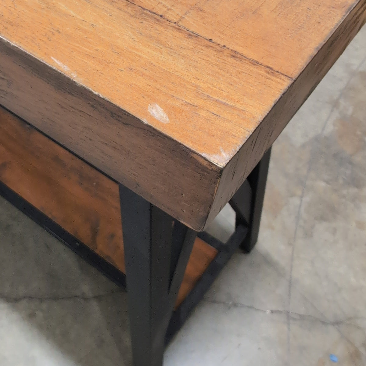Industrial Style Wood and Metal Bench