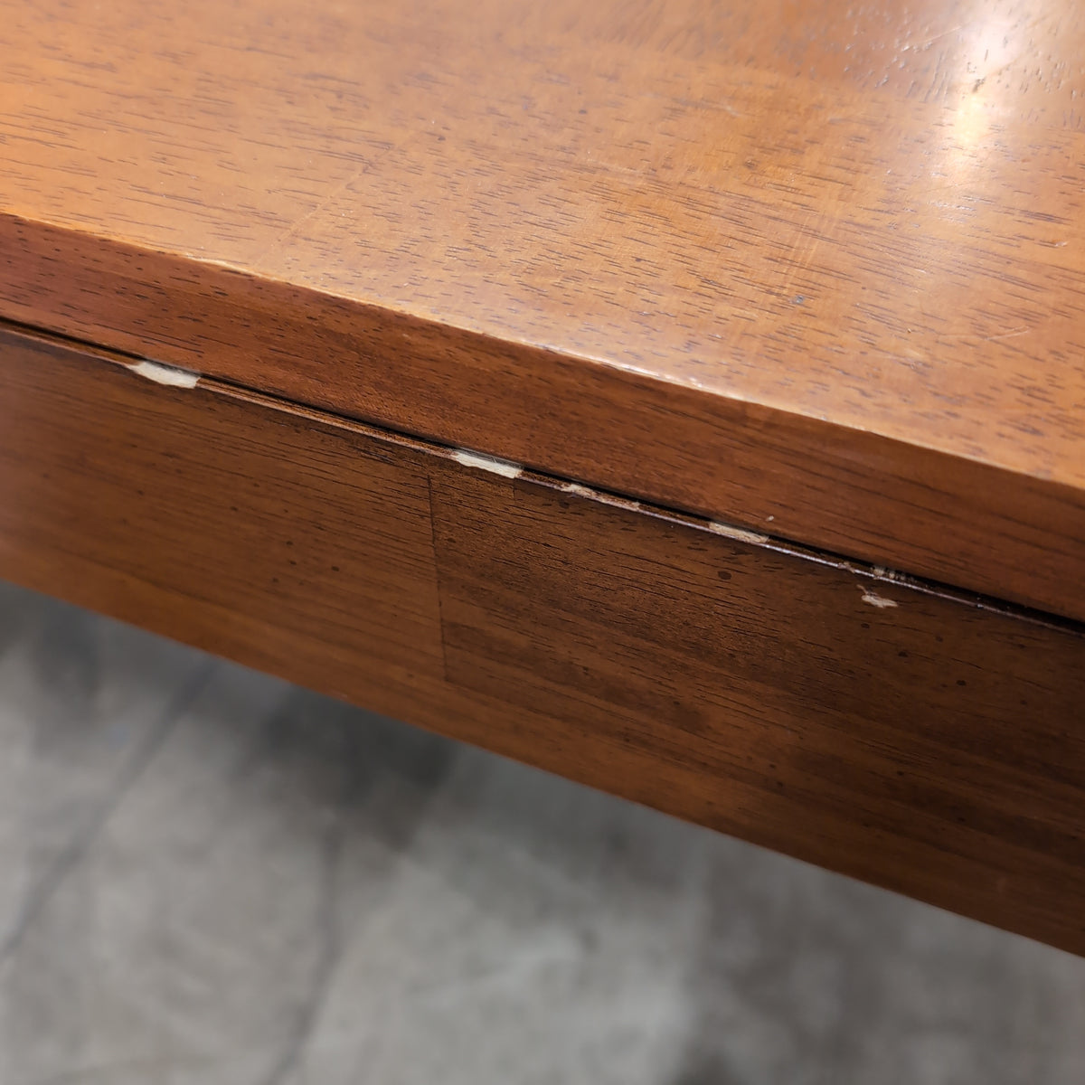 Warm Cherry Finish Wood Dining Table with Extension Leaf