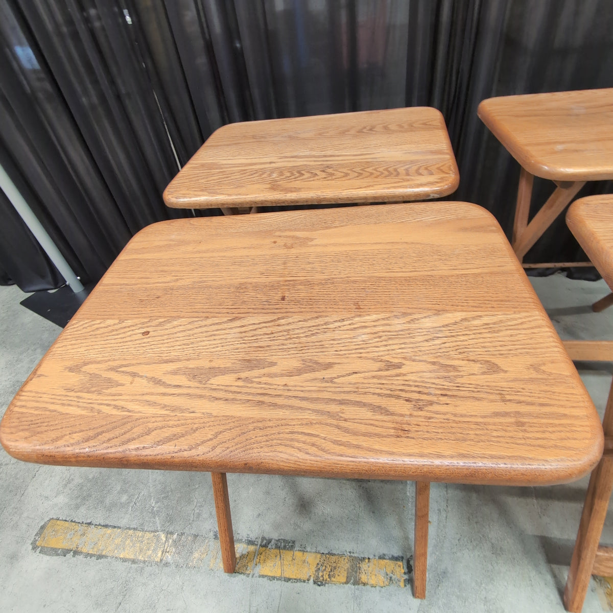 Natural Wood Folding TV Tray Set with Stand
