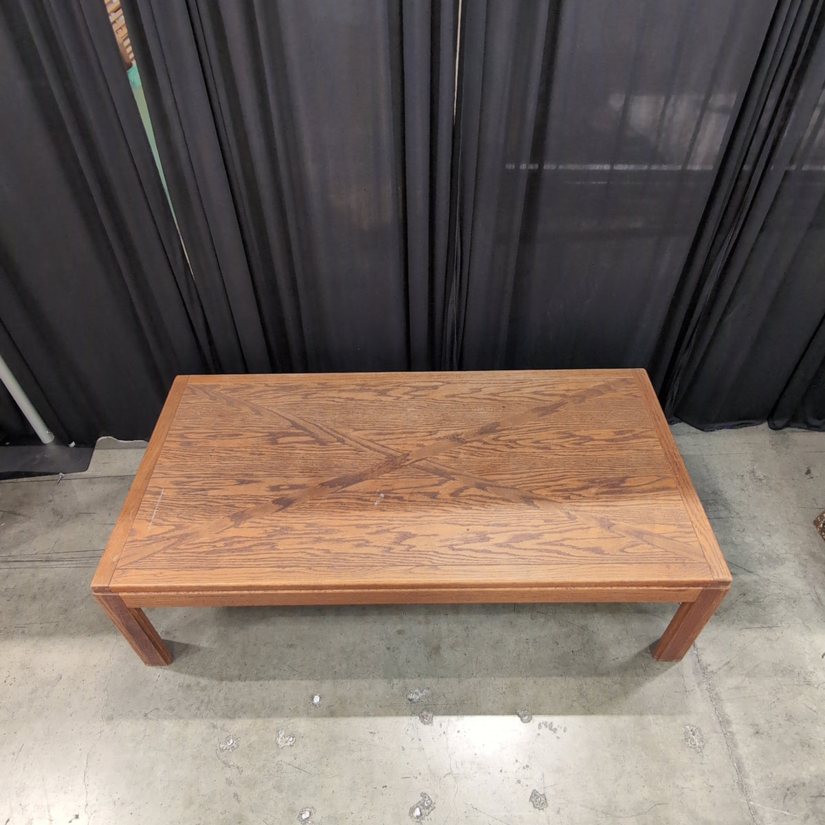 Rectangular Traditional Style Coffee Table in Medium Brown Wood