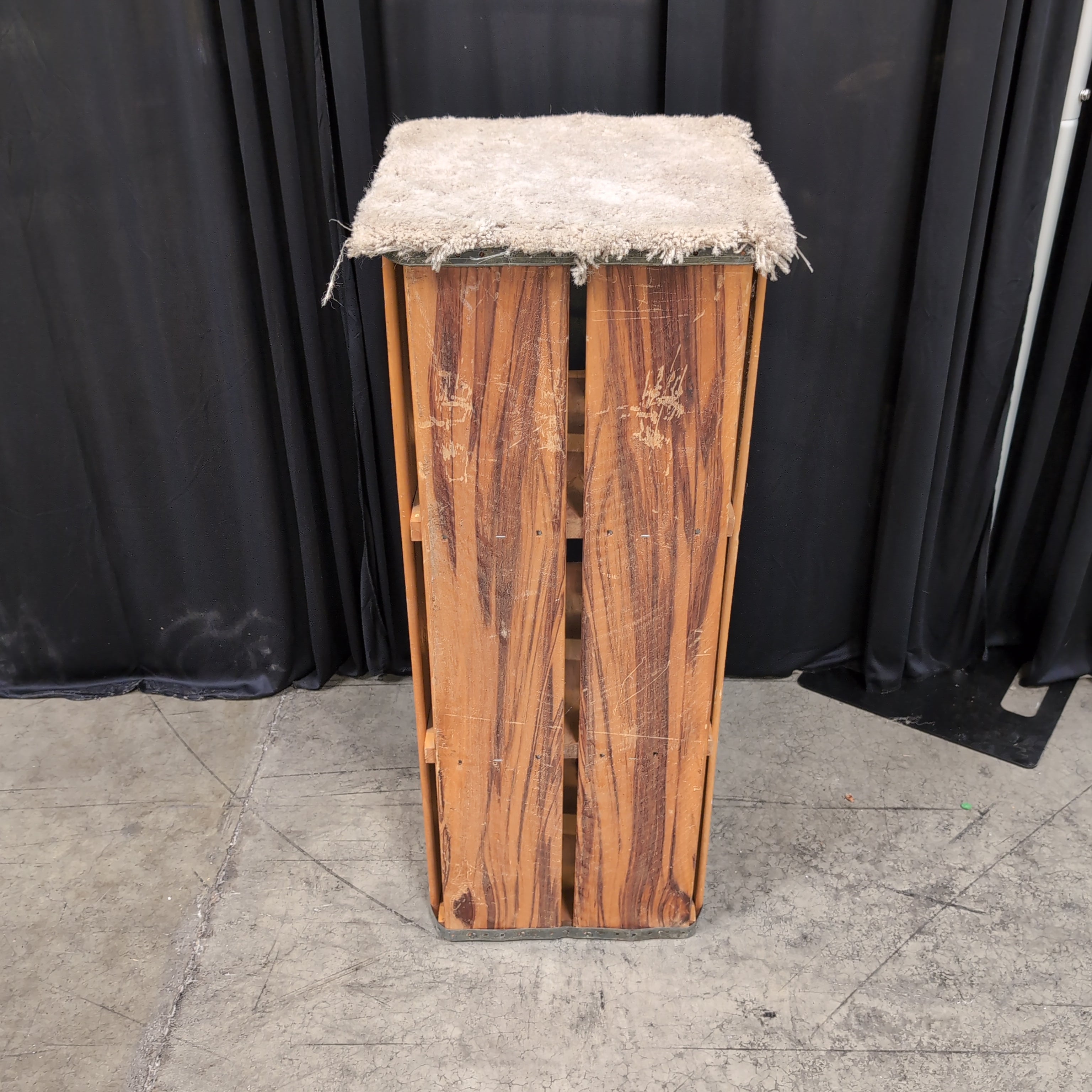 Rustic Wood Three-Shelf Bookcase with Metal Accents