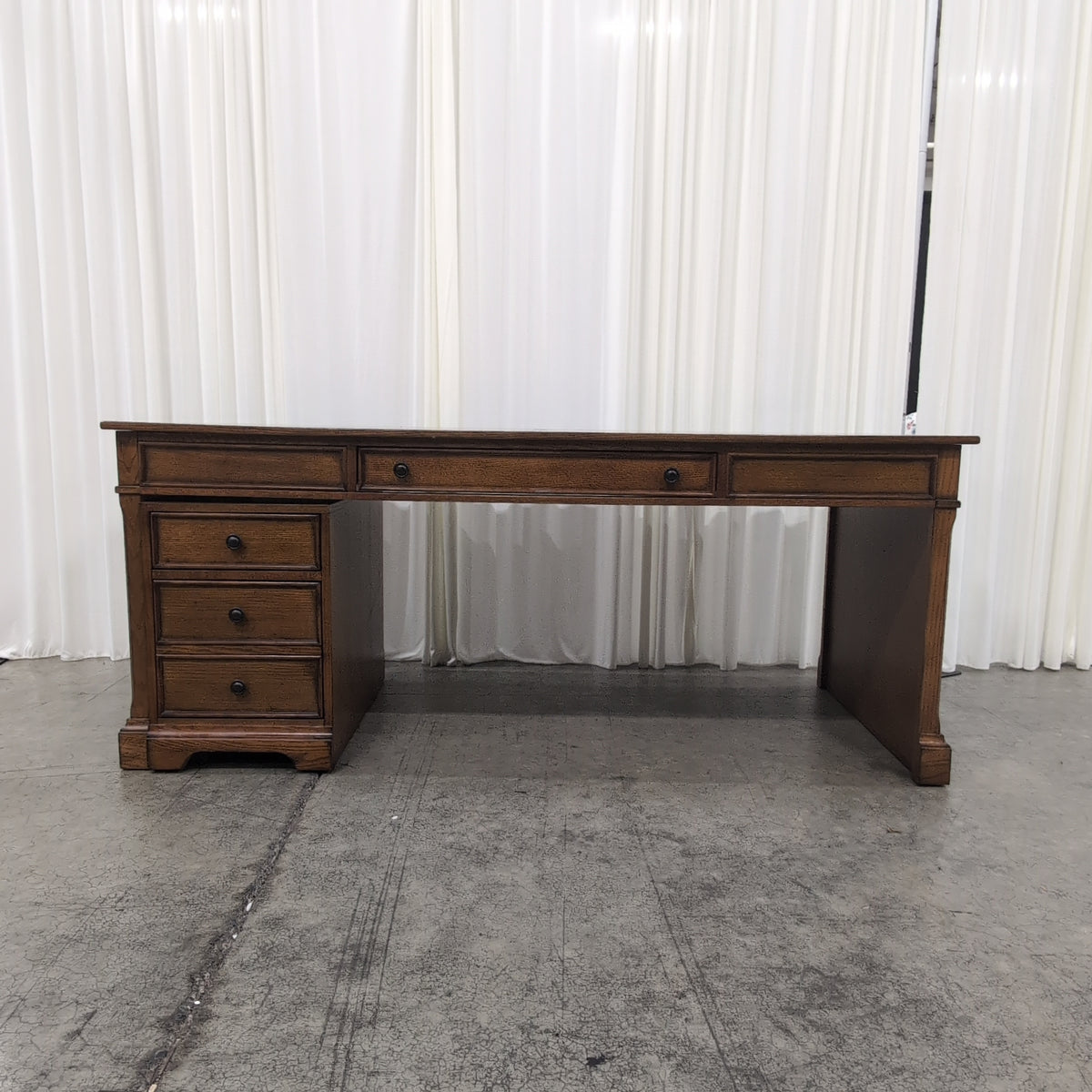 Oak Tone Paneled Storage Cabinet