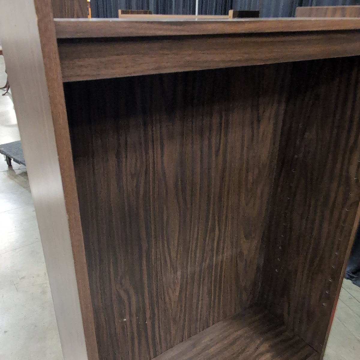 Brown Single Shelf Bookcase in Wood-Look Laminate
