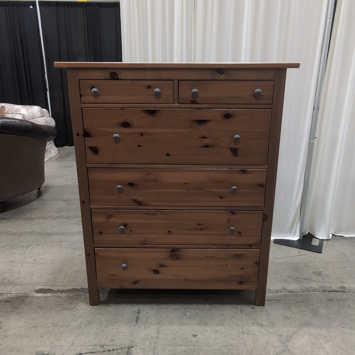 Natural Pine Six-Drawer Dresser
