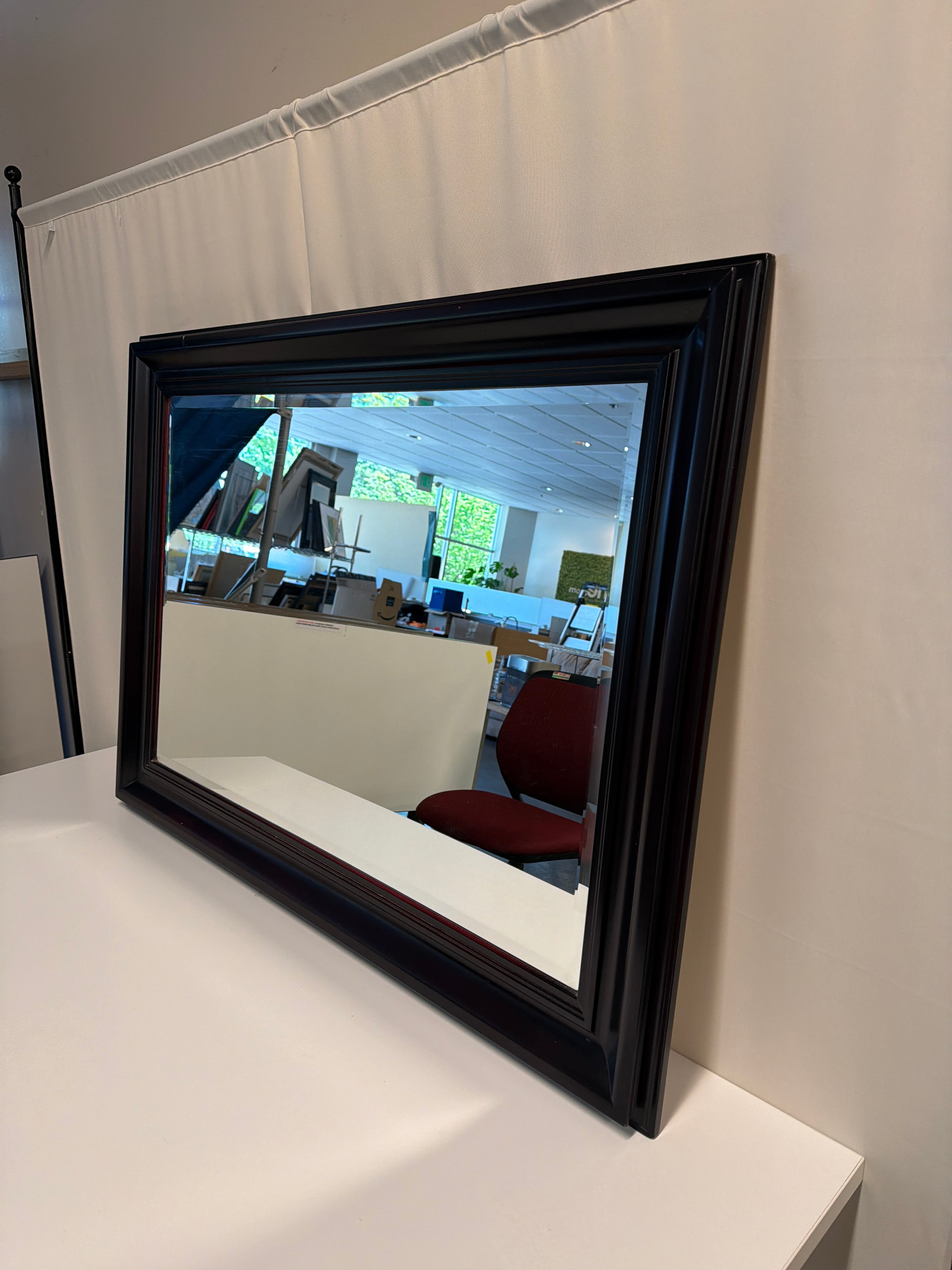 Rich Burgundy Real Wood Framed Accent Mirror