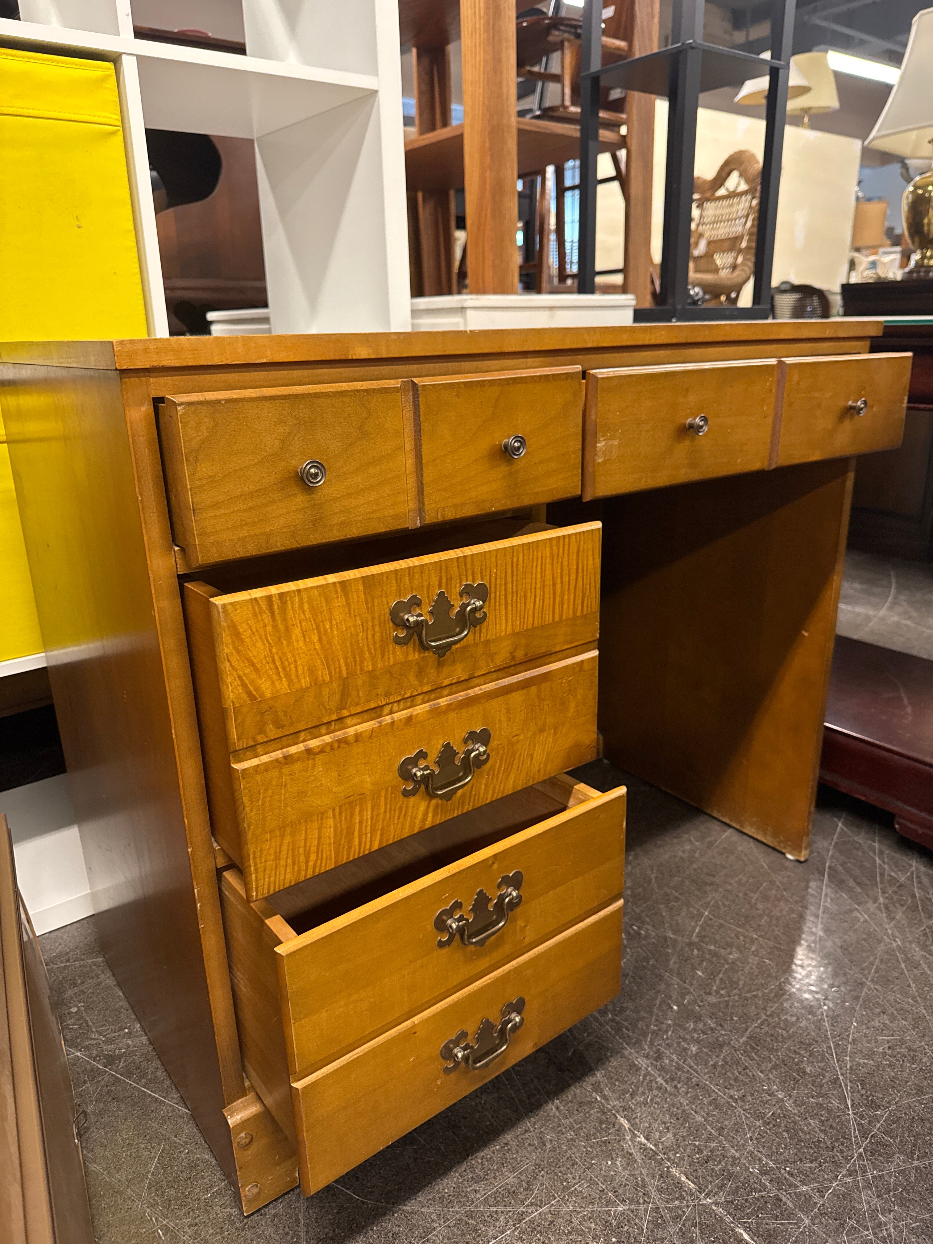 Light Oak Writing Desk with Drawers