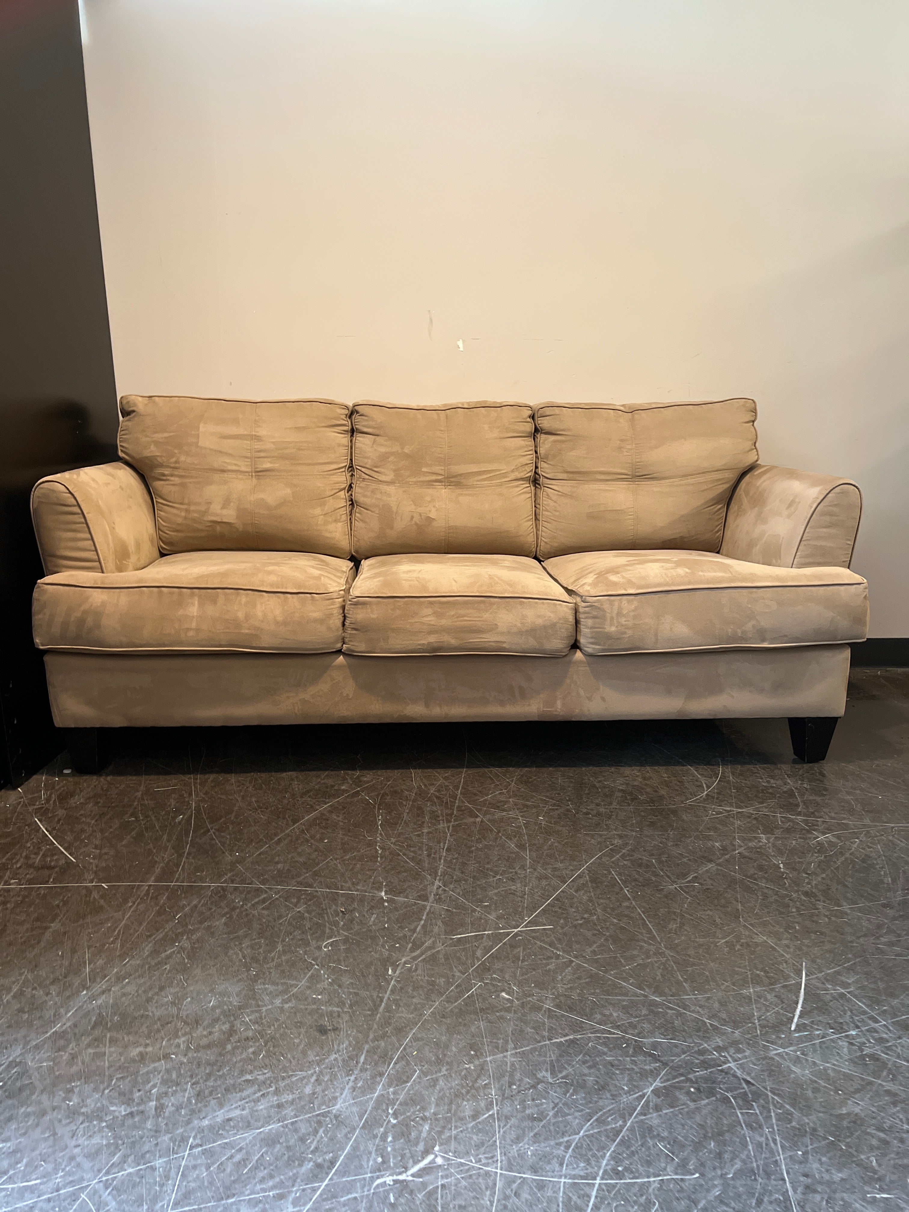 Cozy Brown Microfiber Sofa