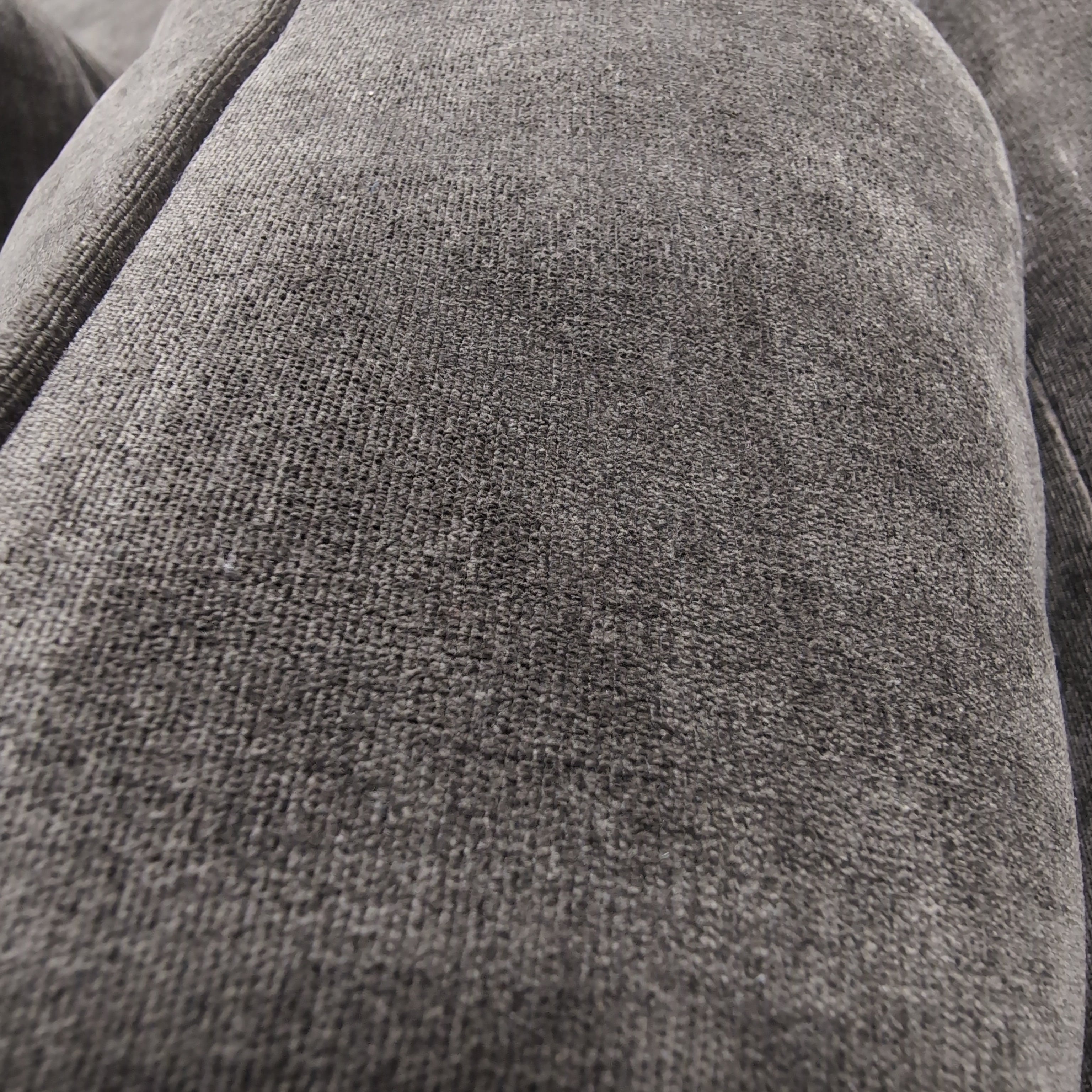 Dark Gray Upholstered Sectional Couch with Ottoman