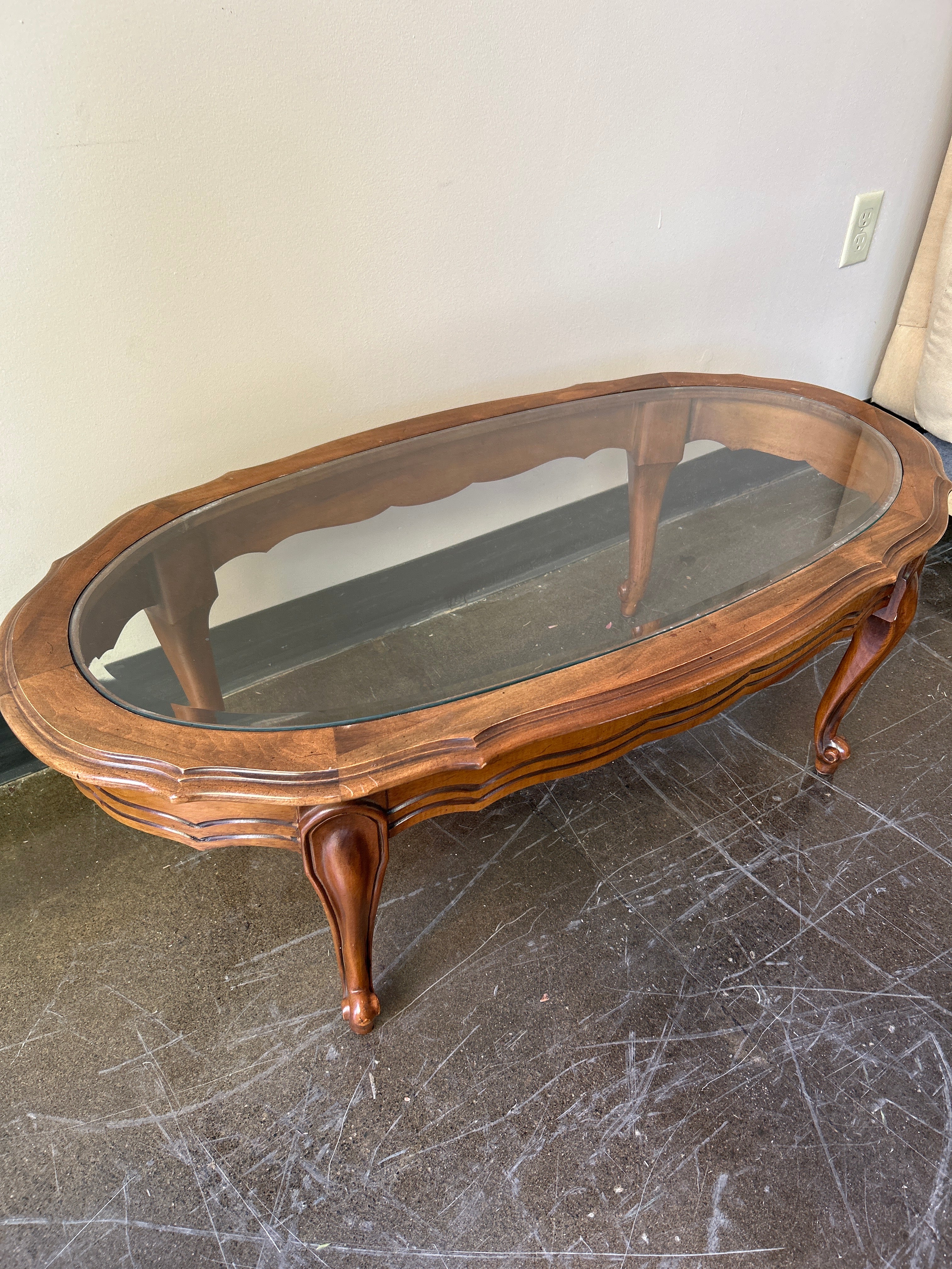 Oval Glass Coffee Table