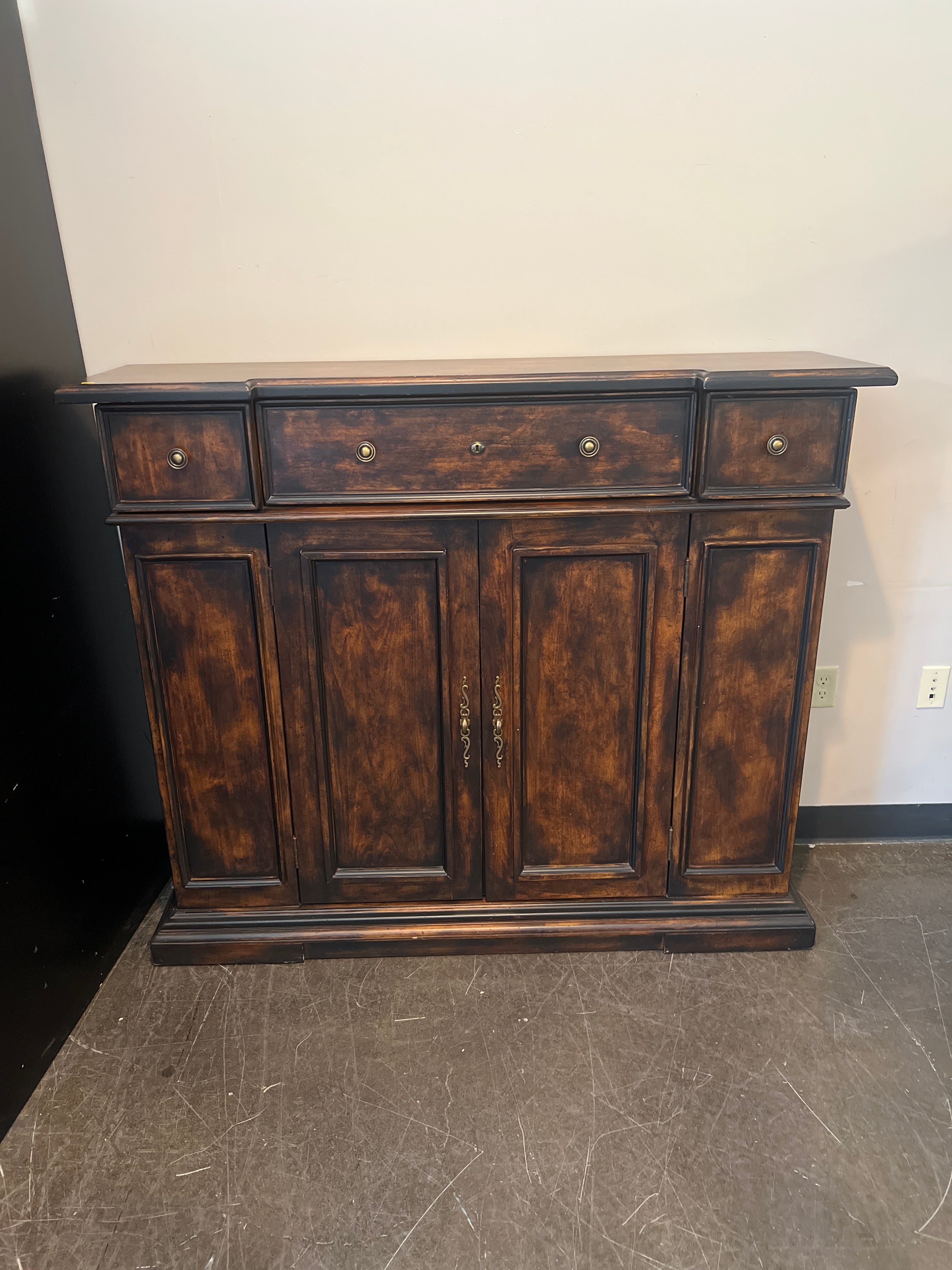 Traditional Wood Sideboard Buffet Cabinet – Rich Dark Finish