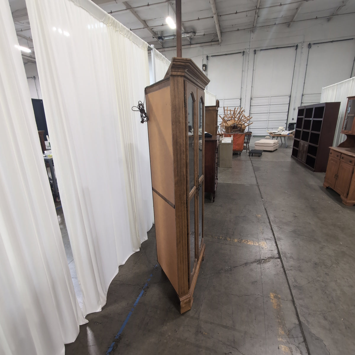 Traditional Medium Wood China Cabinet with Glass Doors