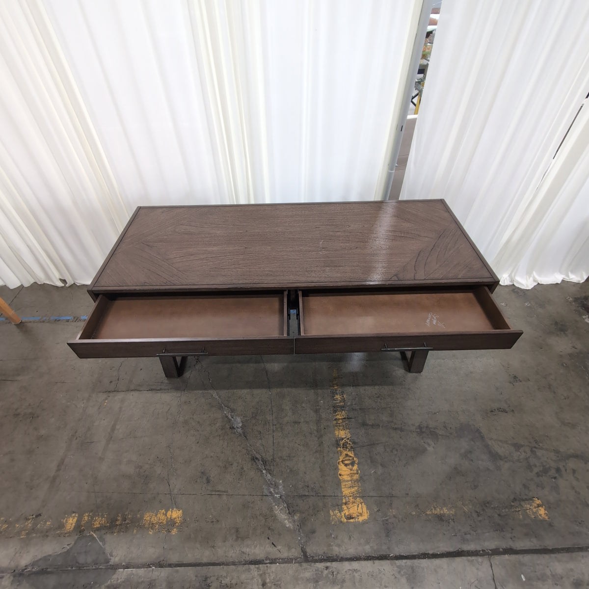 Dark Wood Writing Desk with a Patterned Top