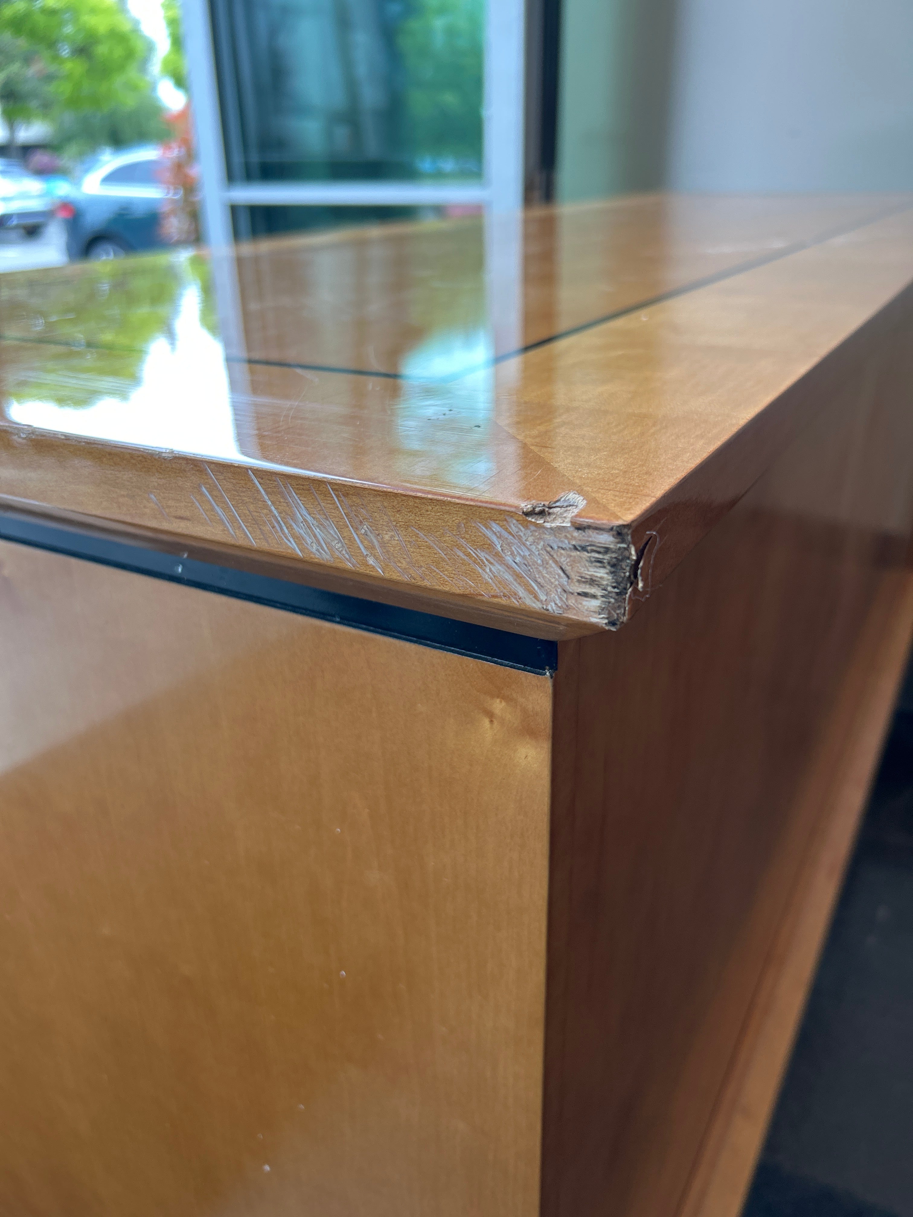 Oak Storage Cabinet with Lock