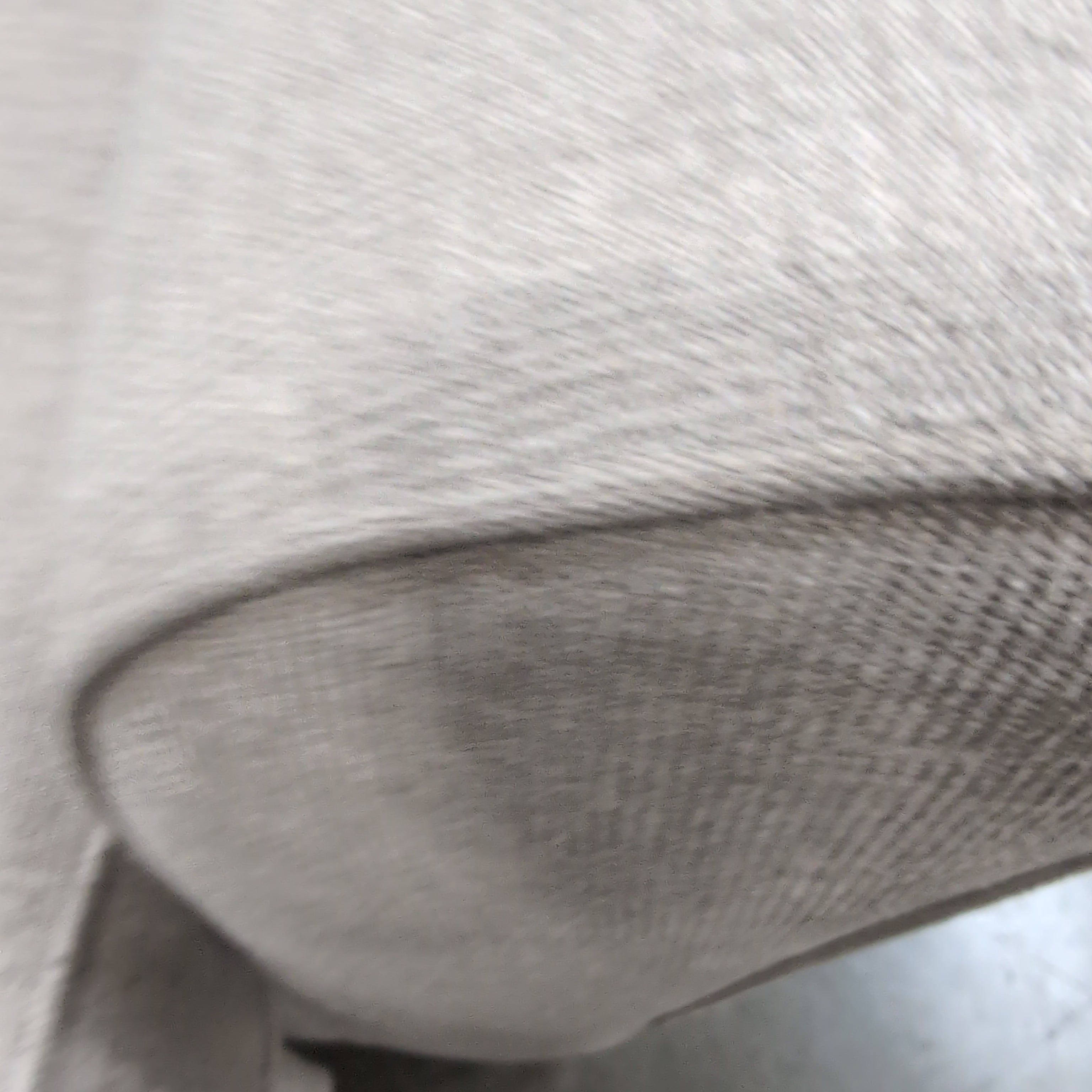 Light Grey Fabric Sectional Couch with Track Arms