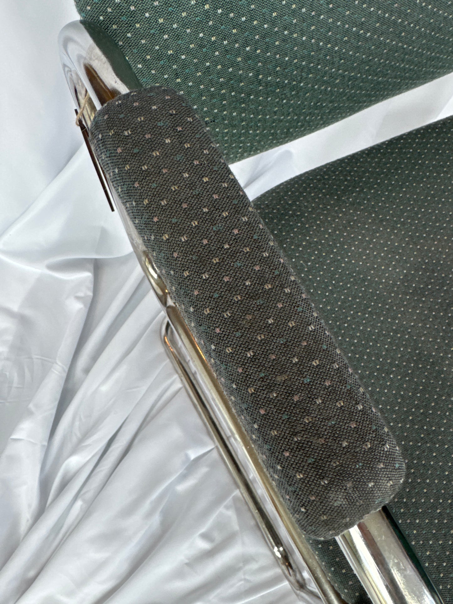 MCM Blue Chair with Blue/Green Fabric