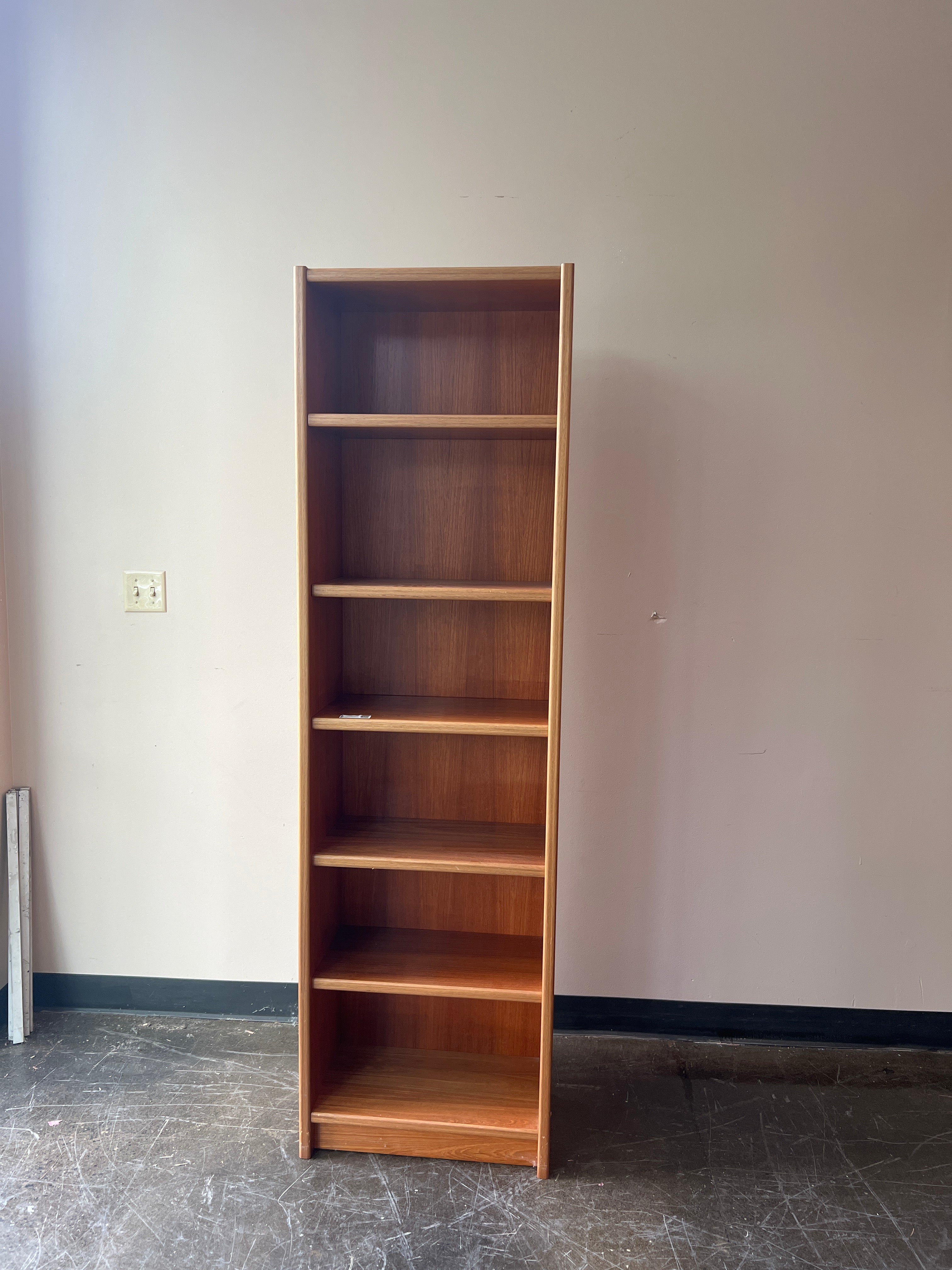 Narrow Maple Bookcase with Six Shelves, Made in Denmark