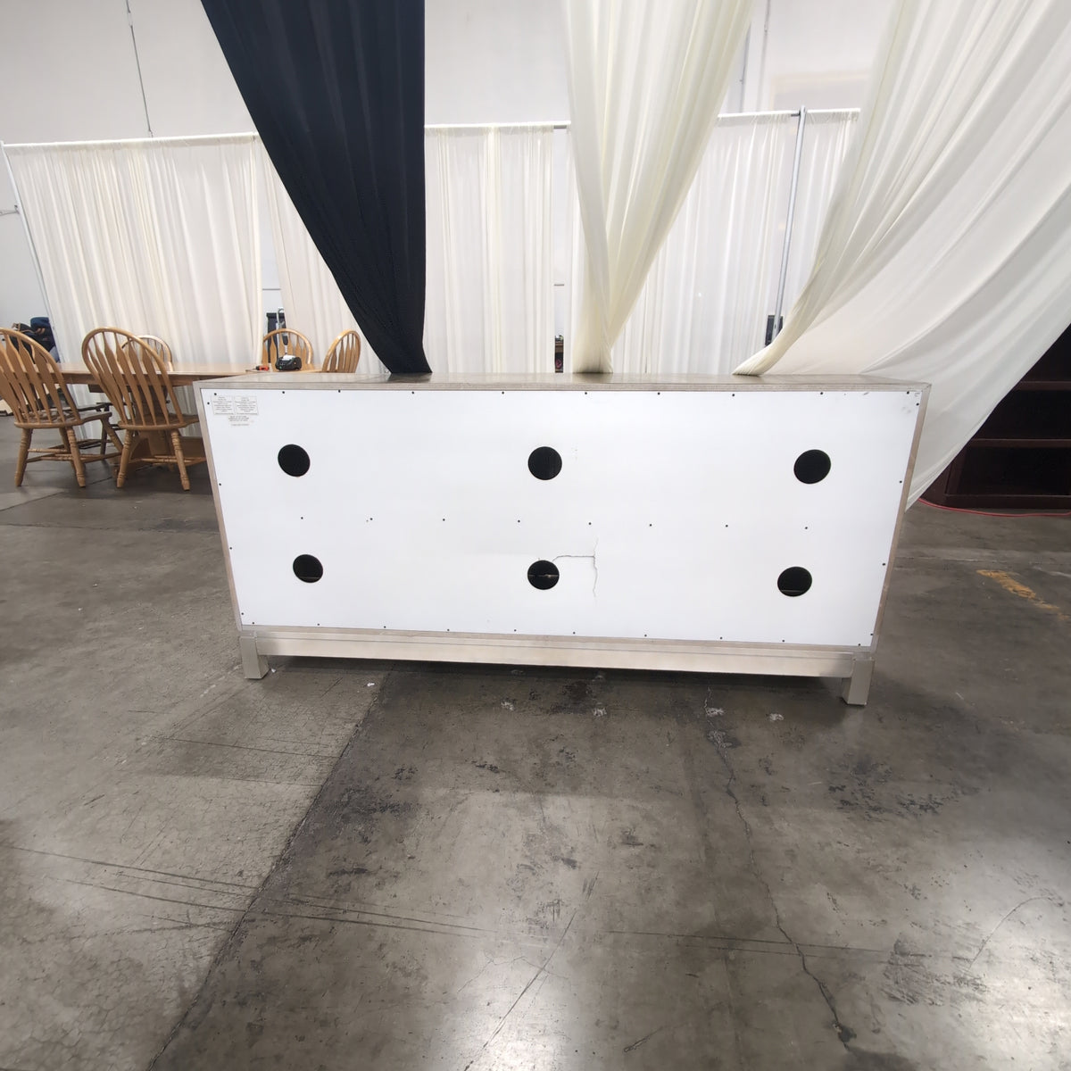 Jogran Inc. Champagne Mirrored Geometric Four-Door Buffet