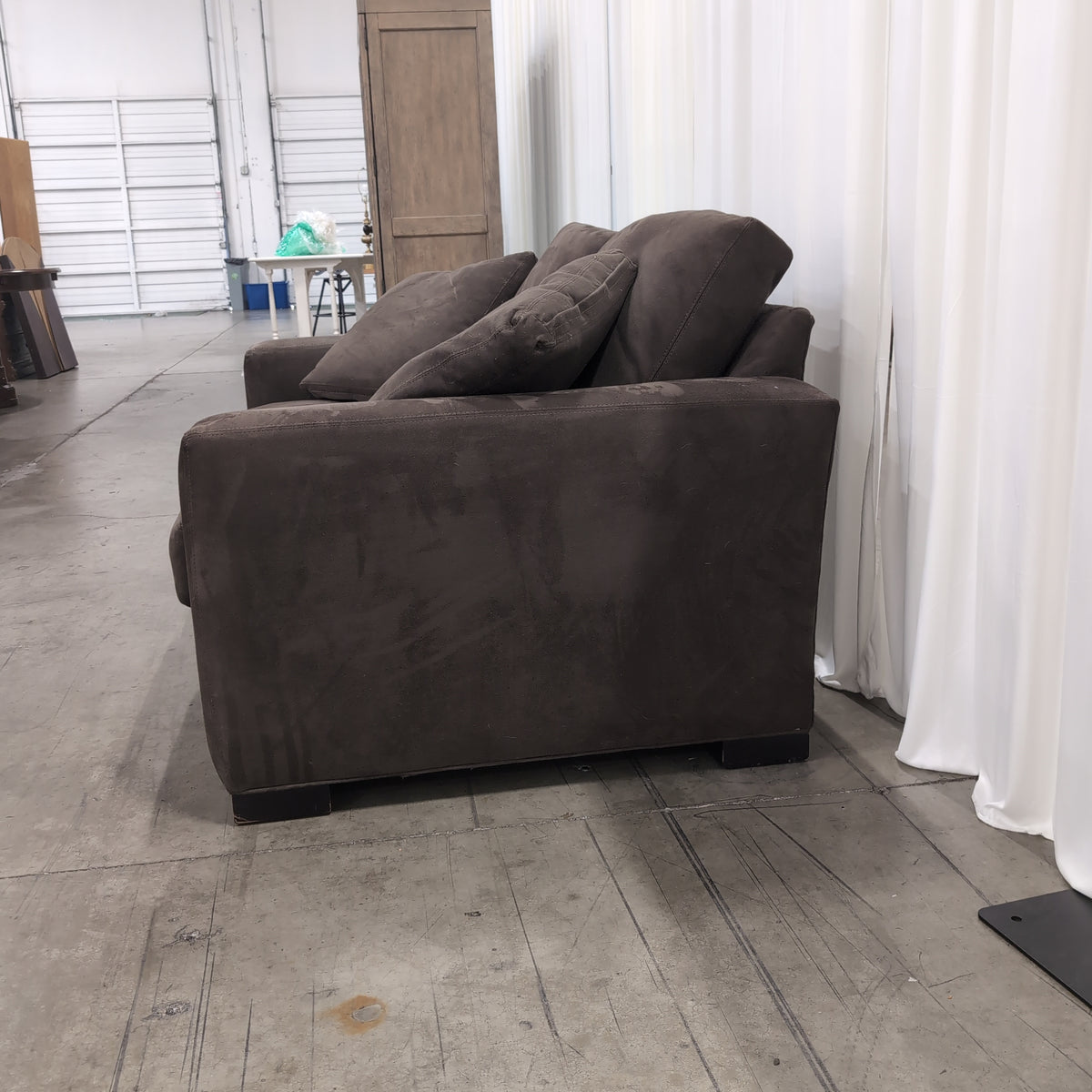 Brown Microfiber Two-Cushion Loveseat