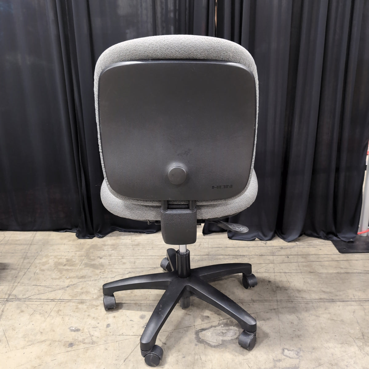 Grey Upholstered Swivel Office Chair