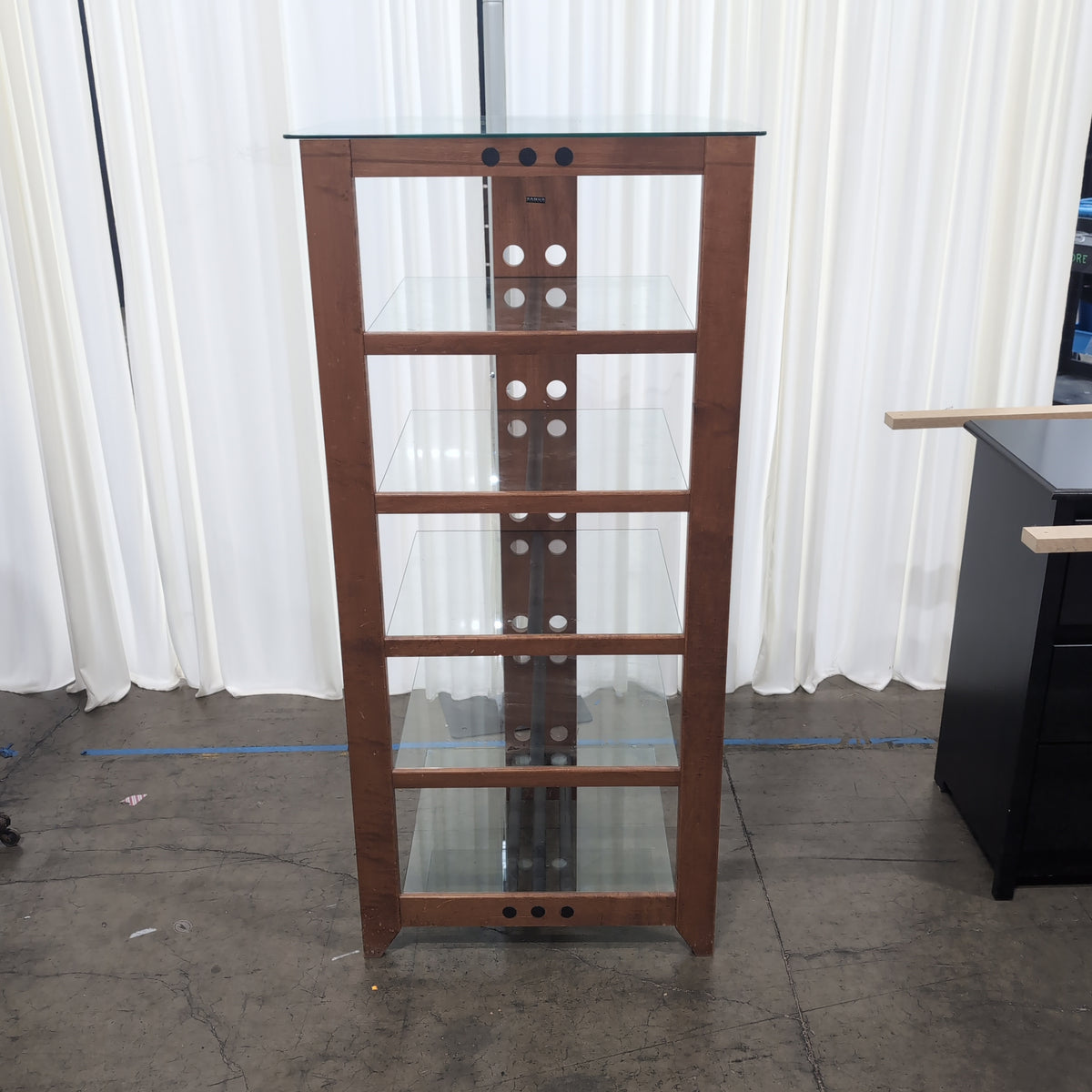 Sanus Systems Brown Wood Six Tier Glass Shelves