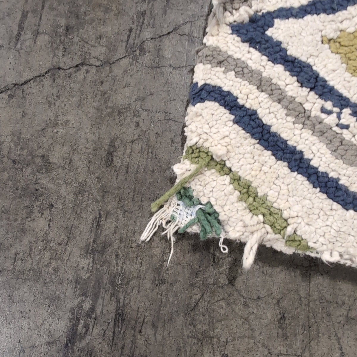 Cream Blue Green Chevron Area Rug