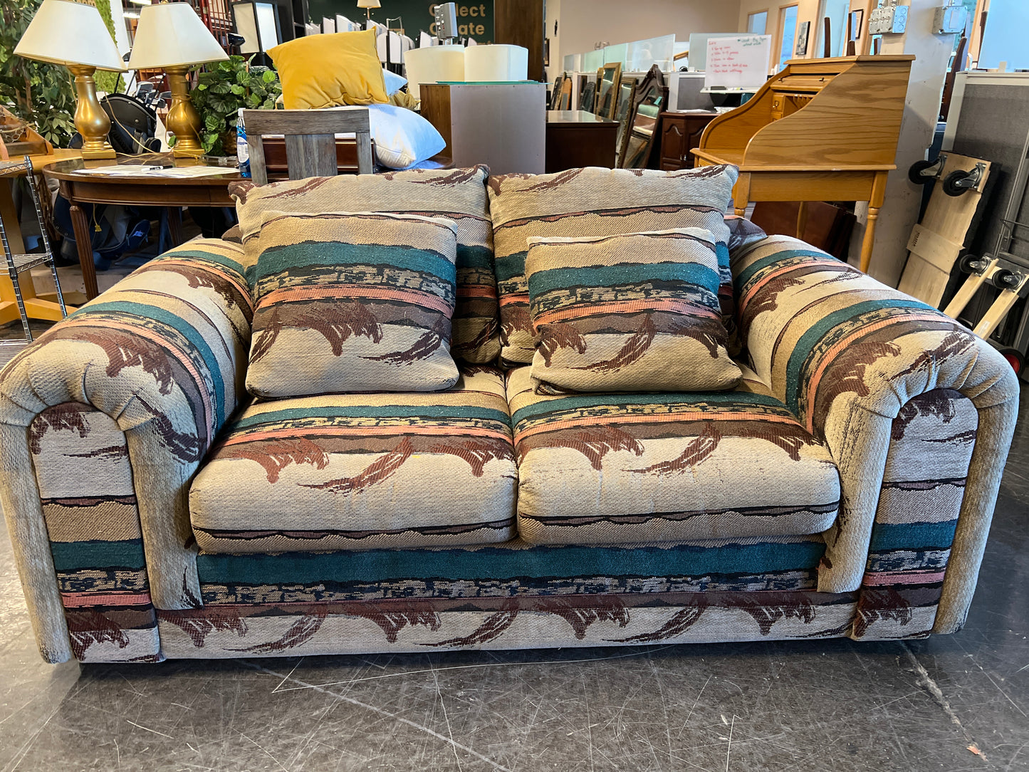 Large Pattern Two Seat Sofa