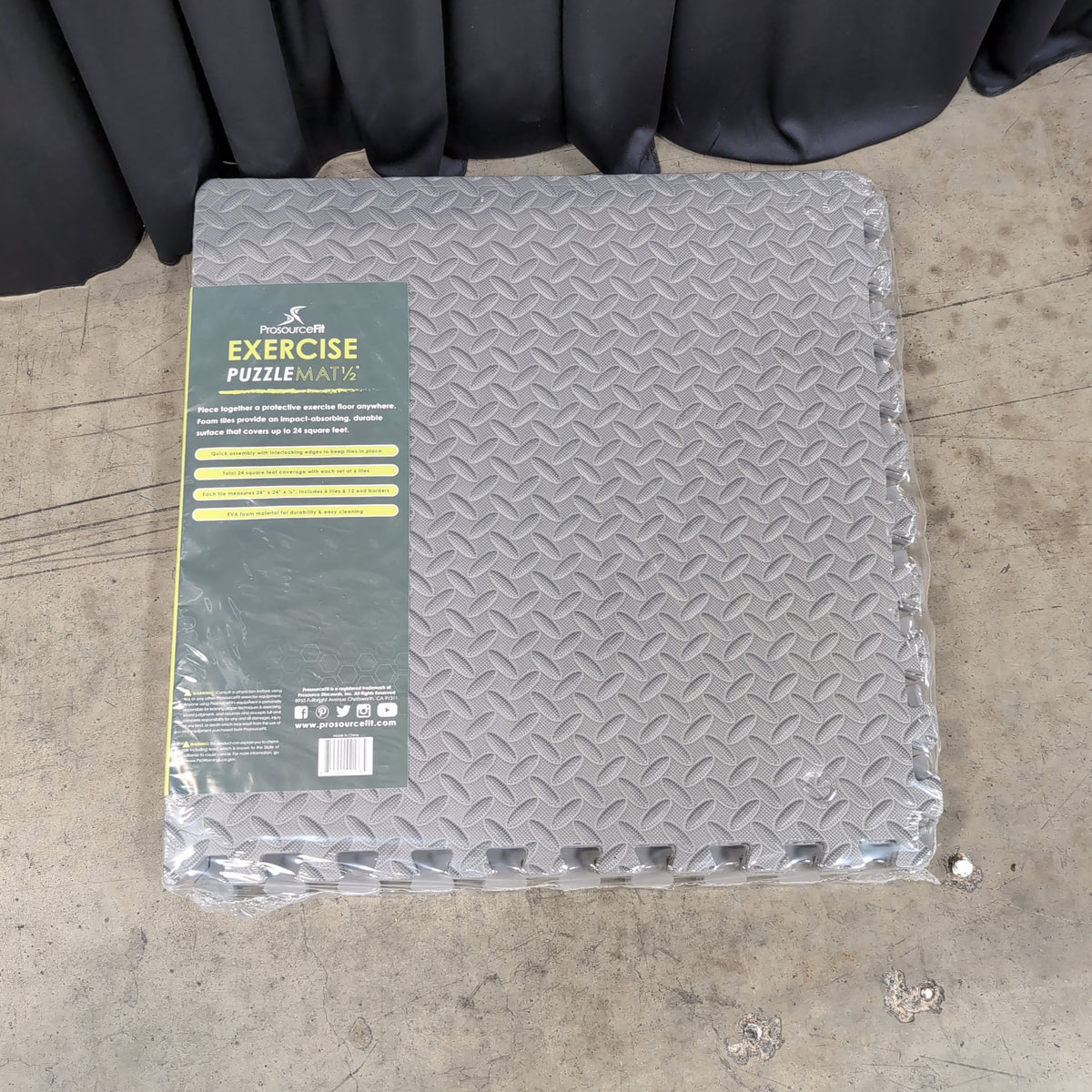 ProsourceFit Grey Interlocking Exercise Puzzle Mat in EVA Foam
