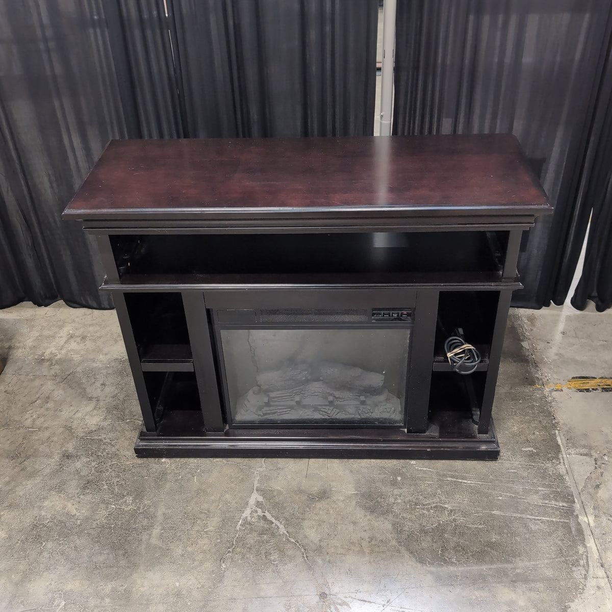 Espresso Finish TV Stand with Electric Fireplace