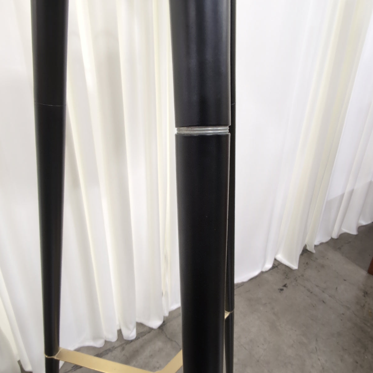 Black Tripod Floor Lamp with White Drum Shade