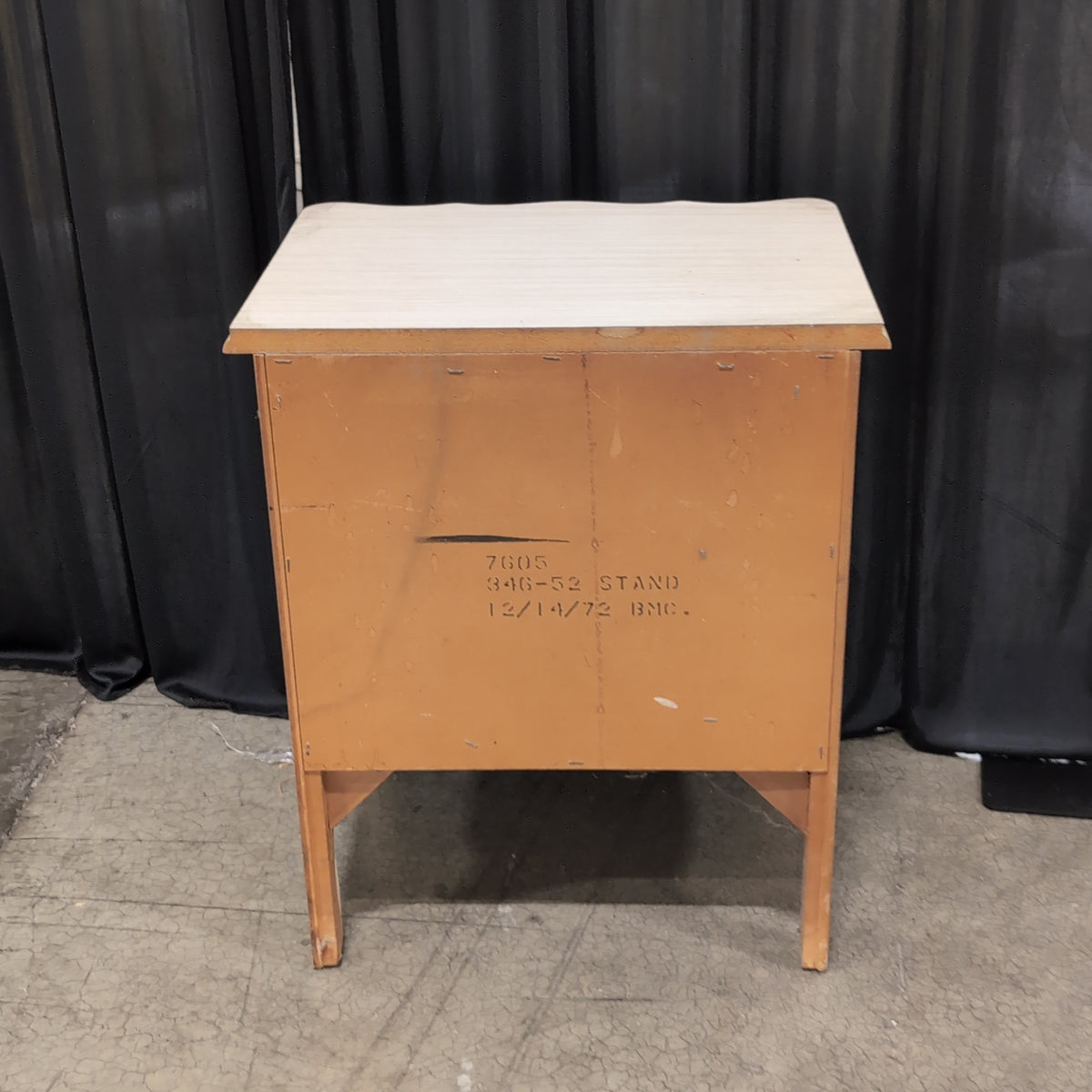 French Provincial Style Two-Drawer Nightstand in Cream Wood