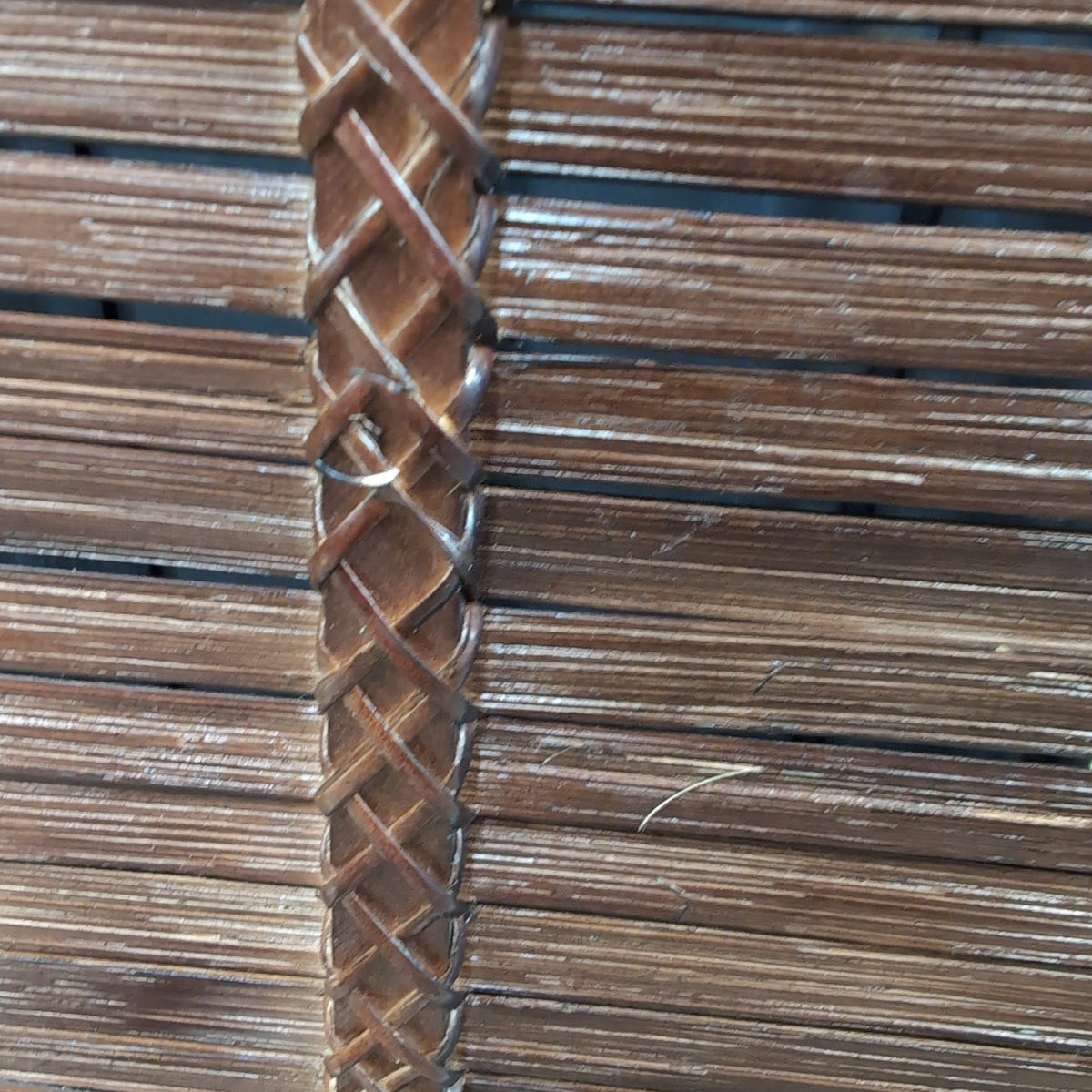 Pier 1 Imports- Dark Brown Wood Laundry Hamper with Bamboo Slats