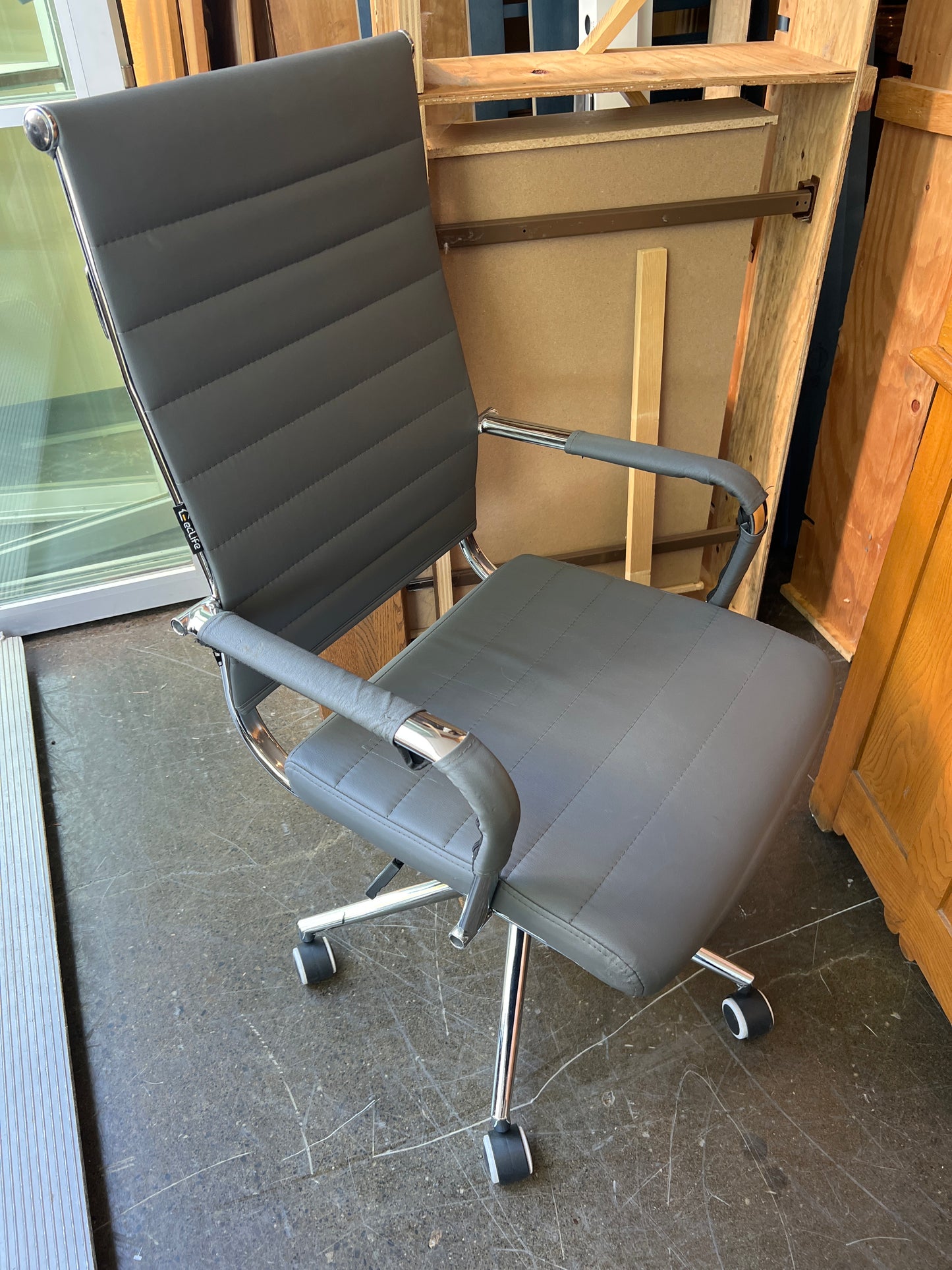 Gray Modern Office Chair on Casters