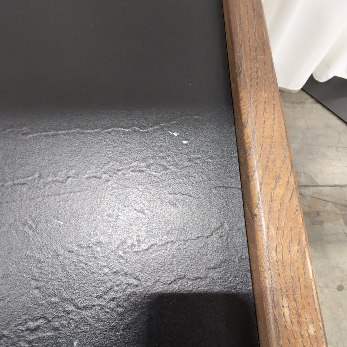 Brown Wood Console Table with Black Side Panel