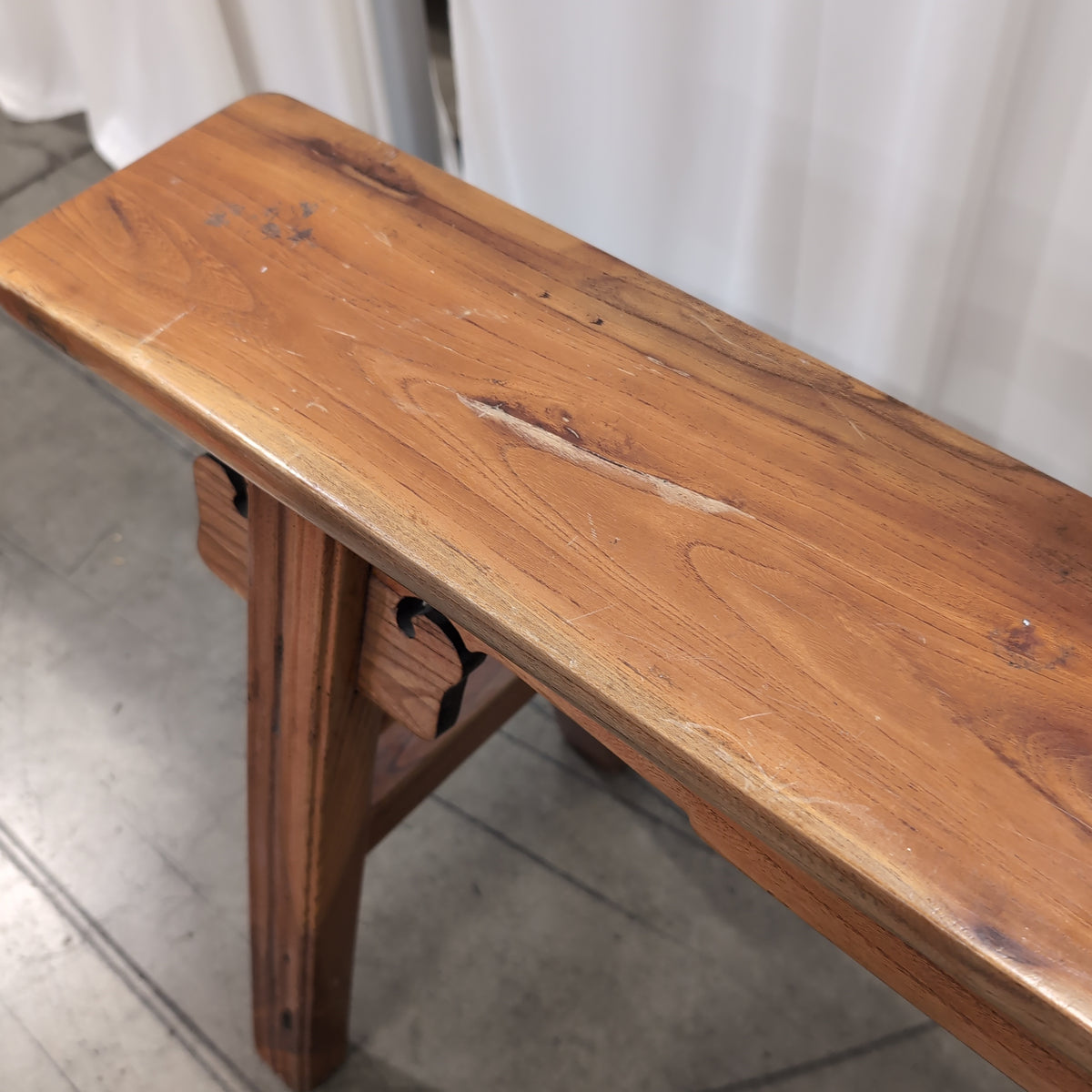 Simple Light Brown Wood Bench