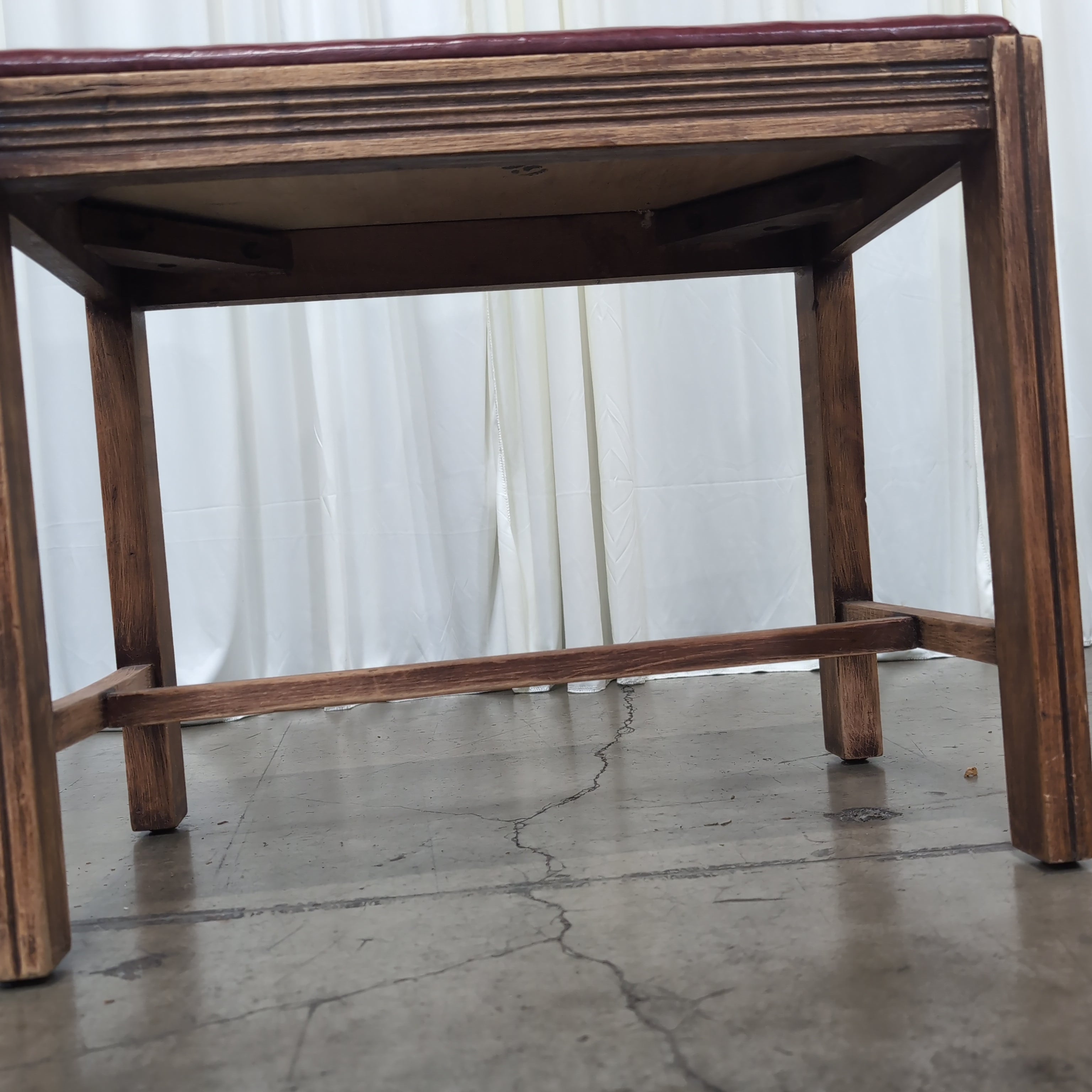Red Upholstered Wood Bench