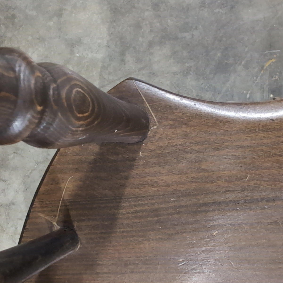 Dark Brown Spindle Back Dining Chair in Wood